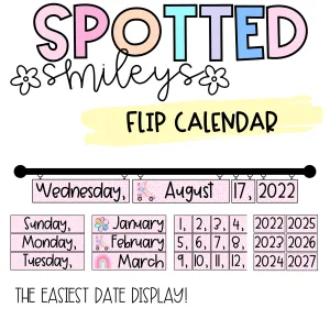 Flip Calendar | SPOTTED SMILEYS | DIGITAL DOWNLOAD