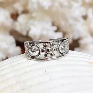 floral toe ring