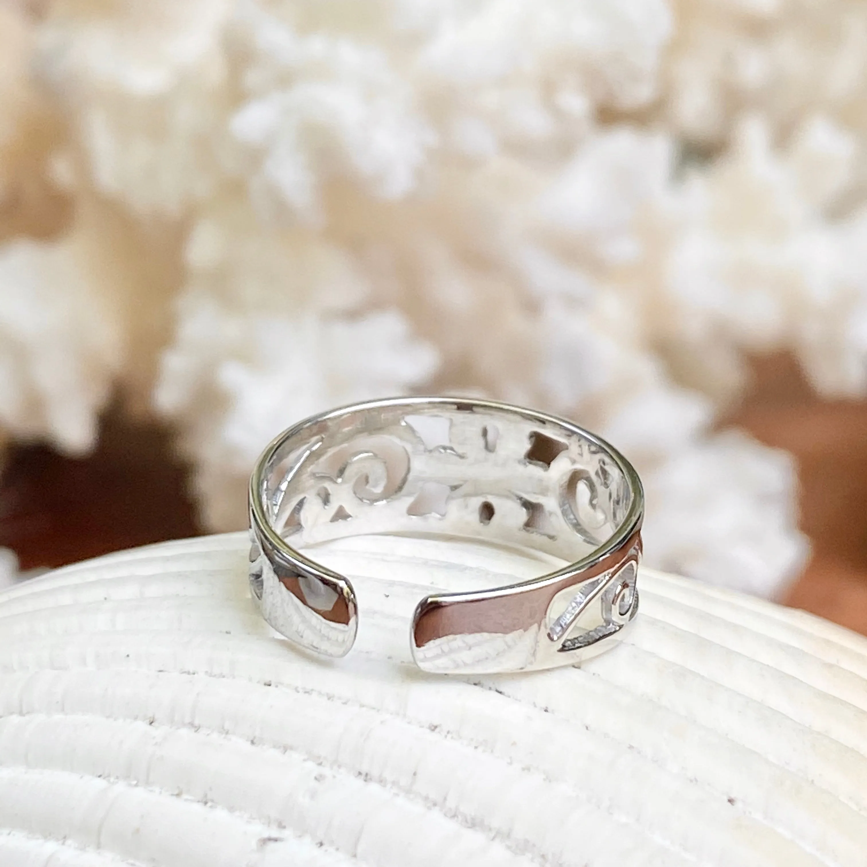 floral toe ring