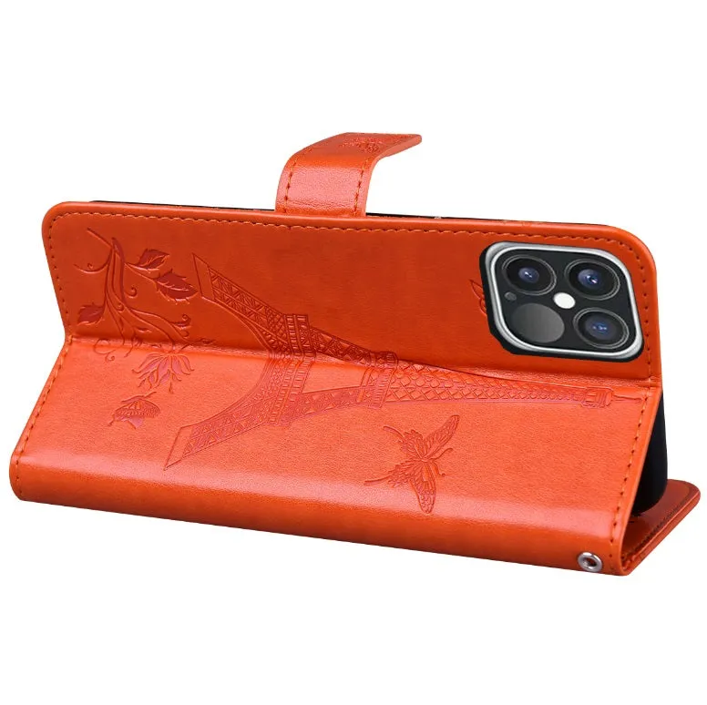 For iPhone12 iPhone12Pro 6.1 Inches Leather Case Flip Cover Card Slots Stand Bag Pink