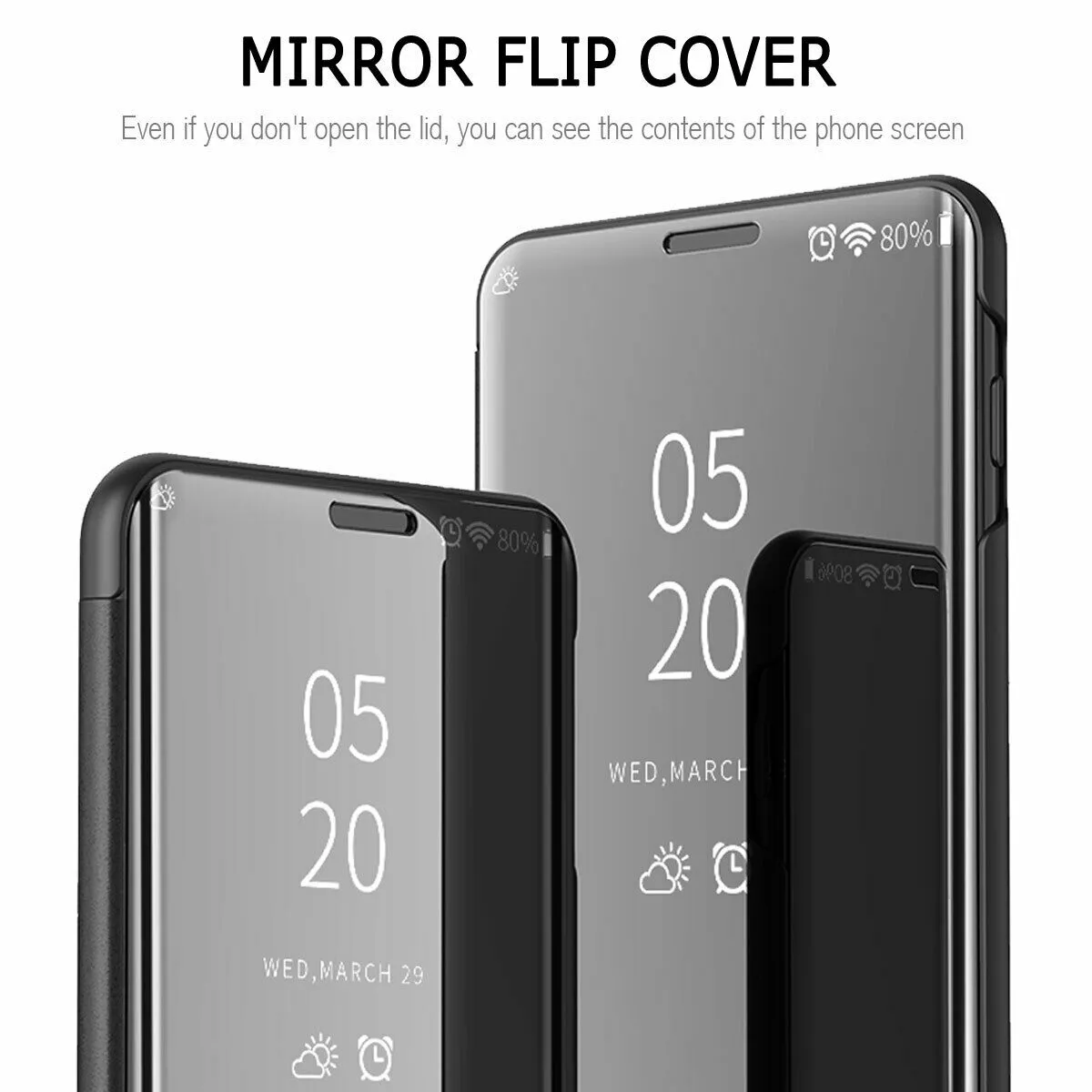 For Samsung Galaxy S10/S10 Plus/S10E Smart Leather Flip Mirror 360 Phone Case Cover Silver