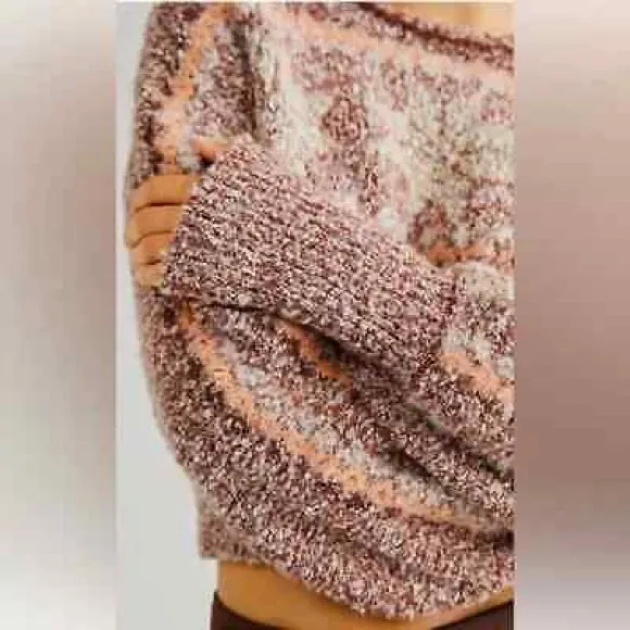 Free People Snowflake Cropped Knit Sweater