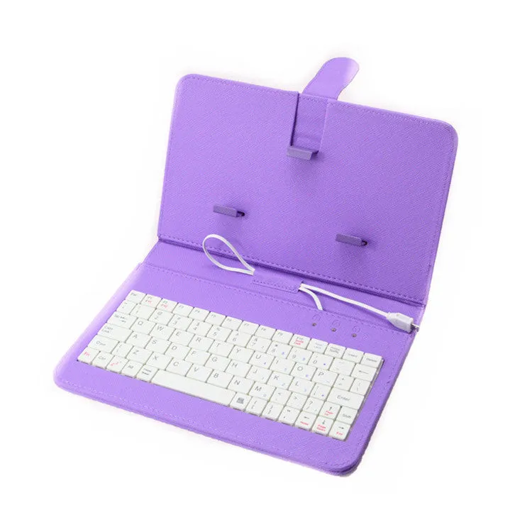 General Wired Keyboard Flip Holster Case for Andriod Mobile Phone 4.8-6.0"" Pink