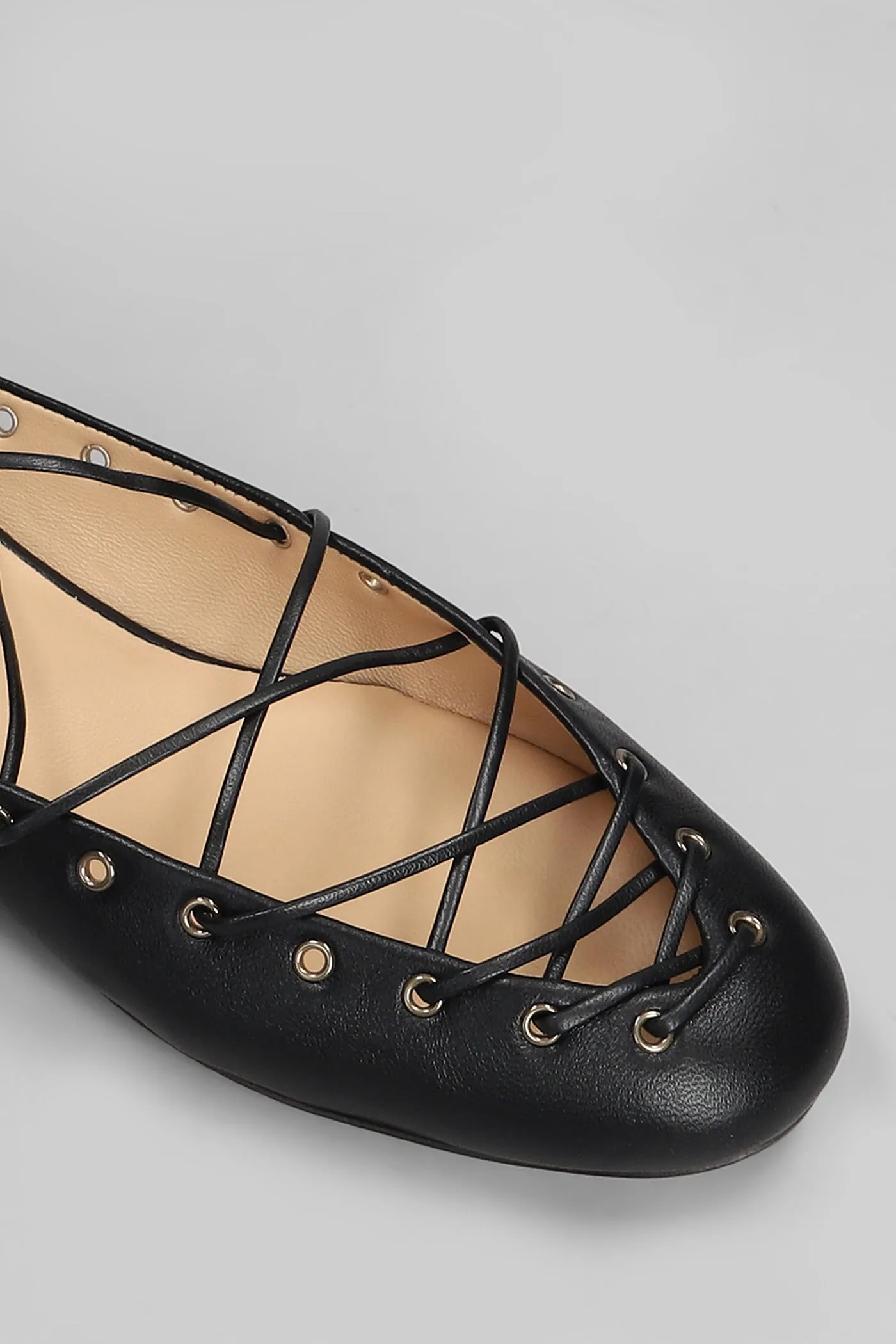 Ghillies Ballet flats in black leather