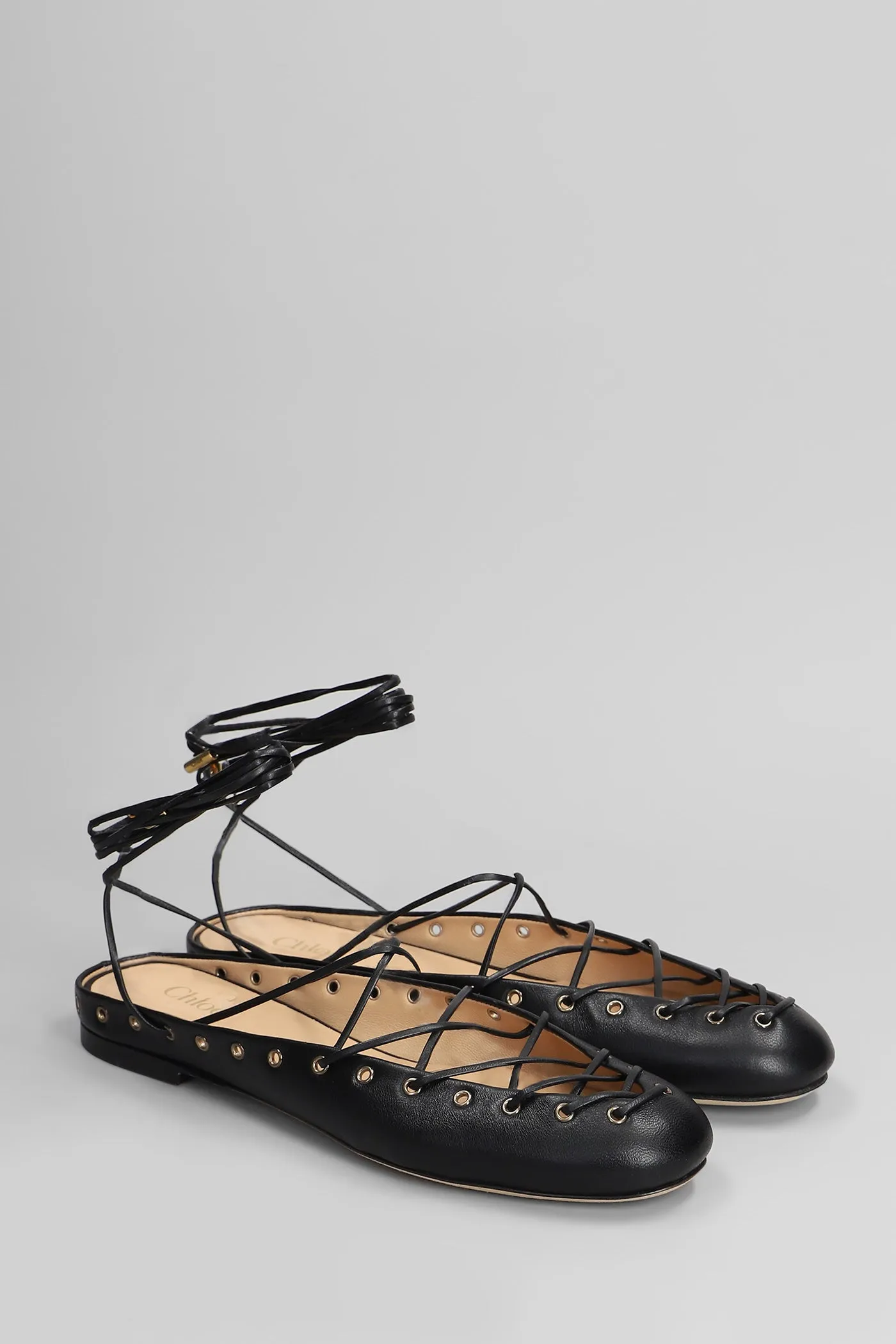 Ghillies Ballet flats in black leather