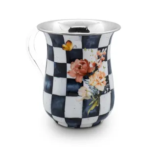 Gifts Plaza (D) Premium Stainless Steel Wash Cup Lightweight with Dual Handles (Checkered)