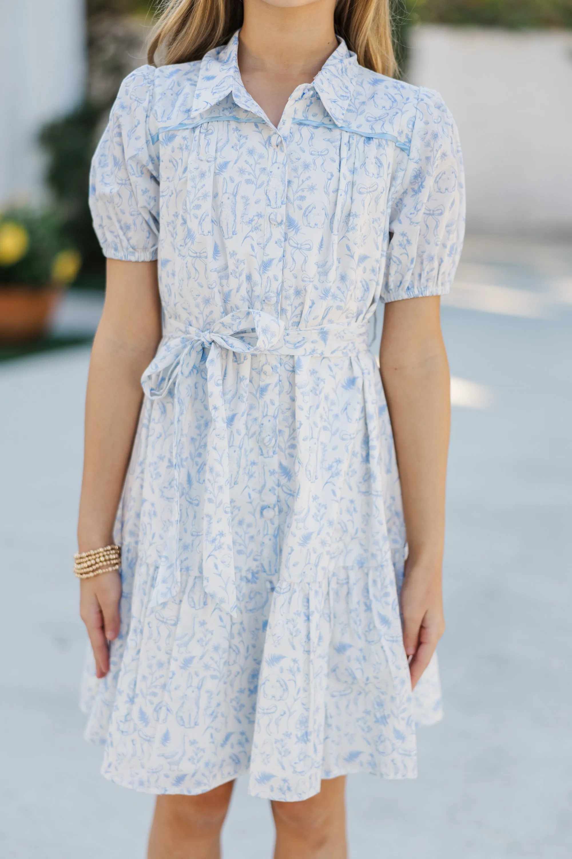 Girls: The Bianca Light Blue Toile Dress