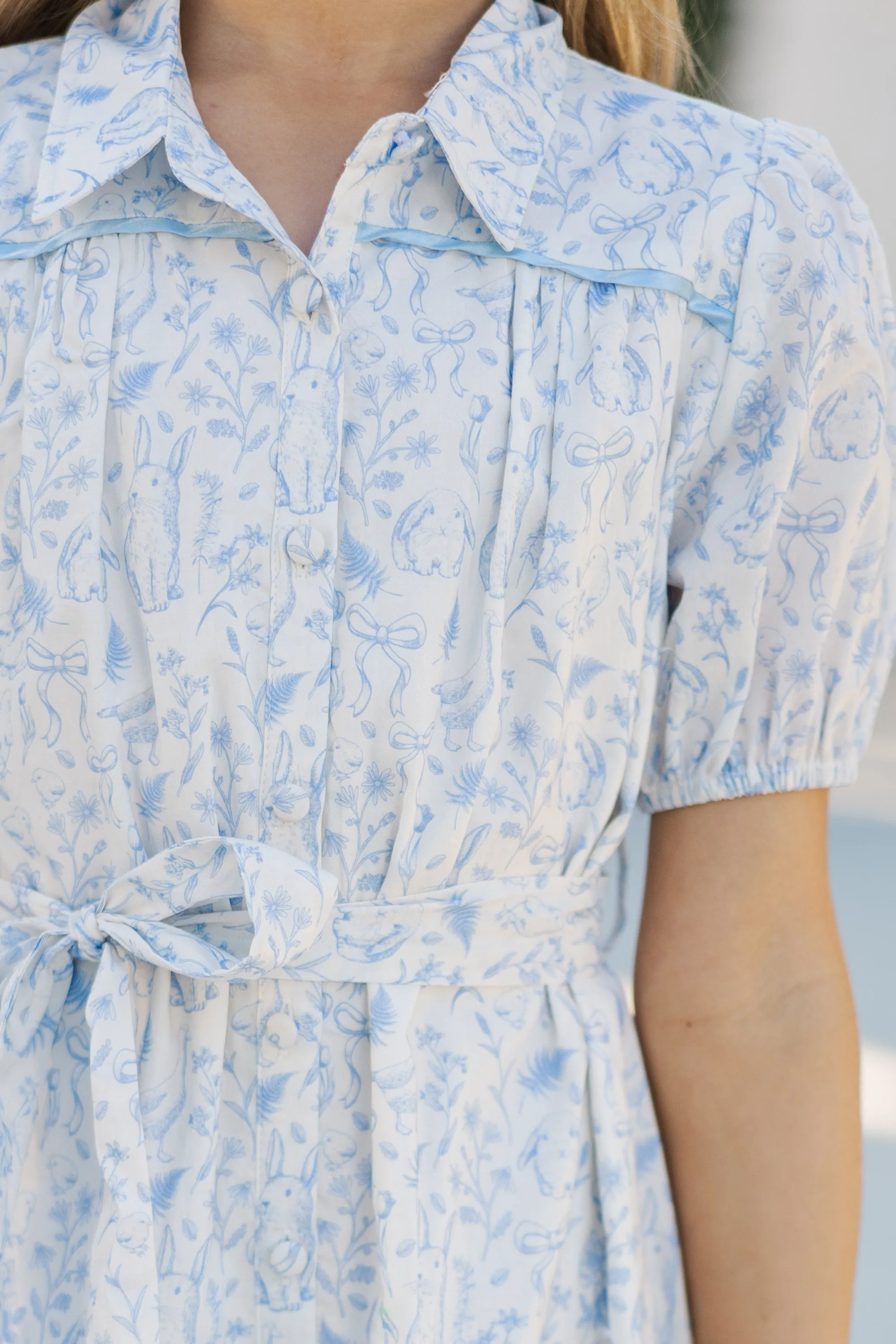 Girls: The Bianca Light Blue Toile Dress