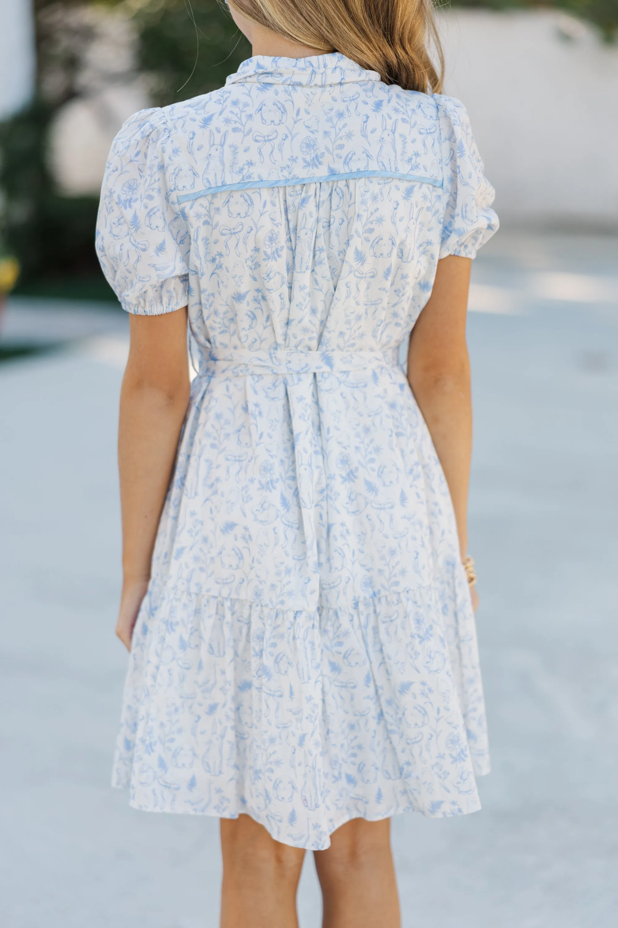 Girls: The Bianca Light Blue Toile Dress