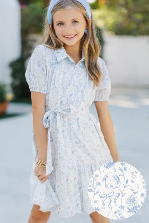 Girls: The Bianca Light Blue Toile Dress
