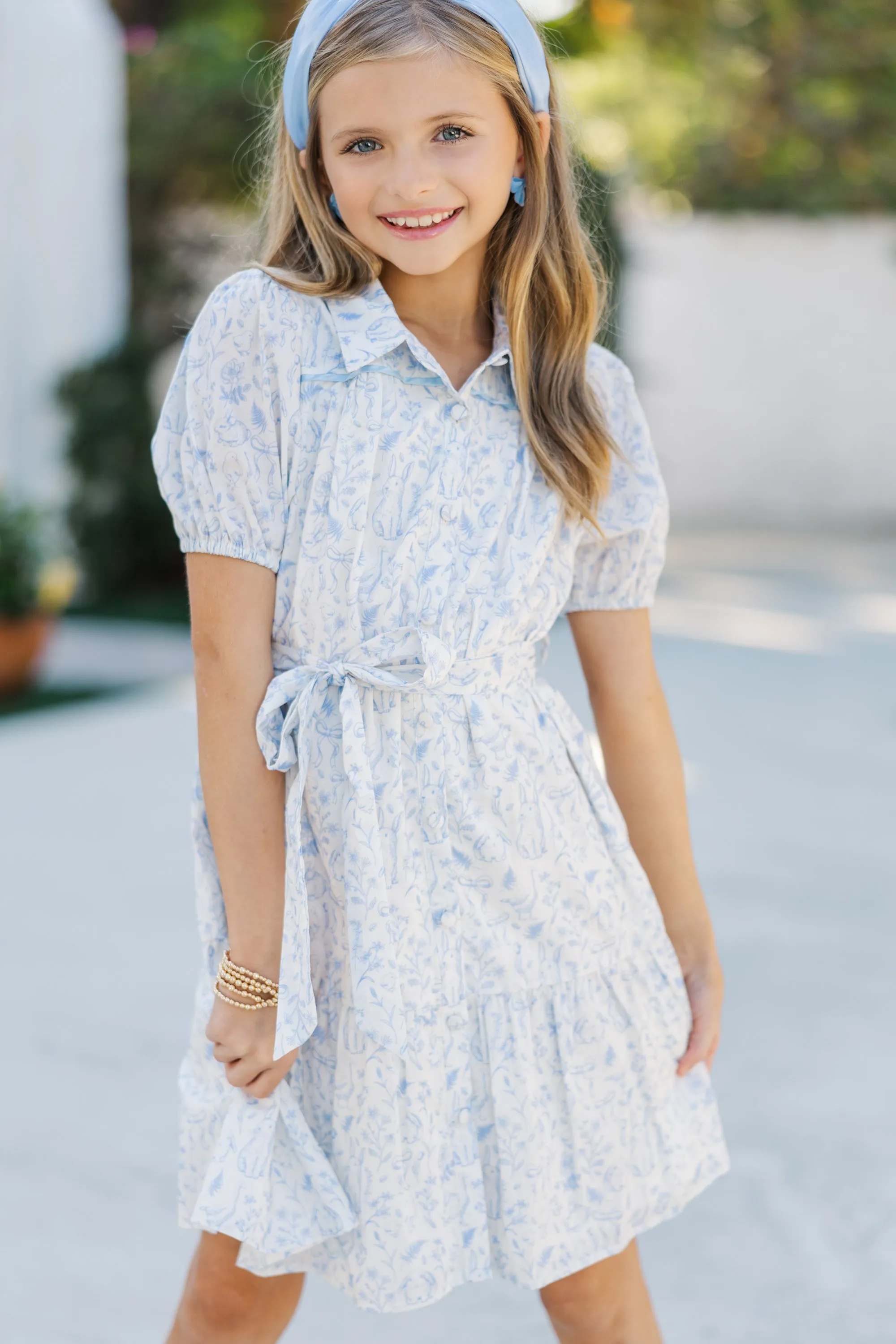 Girls: The Bianca Light Blue Toile Dress