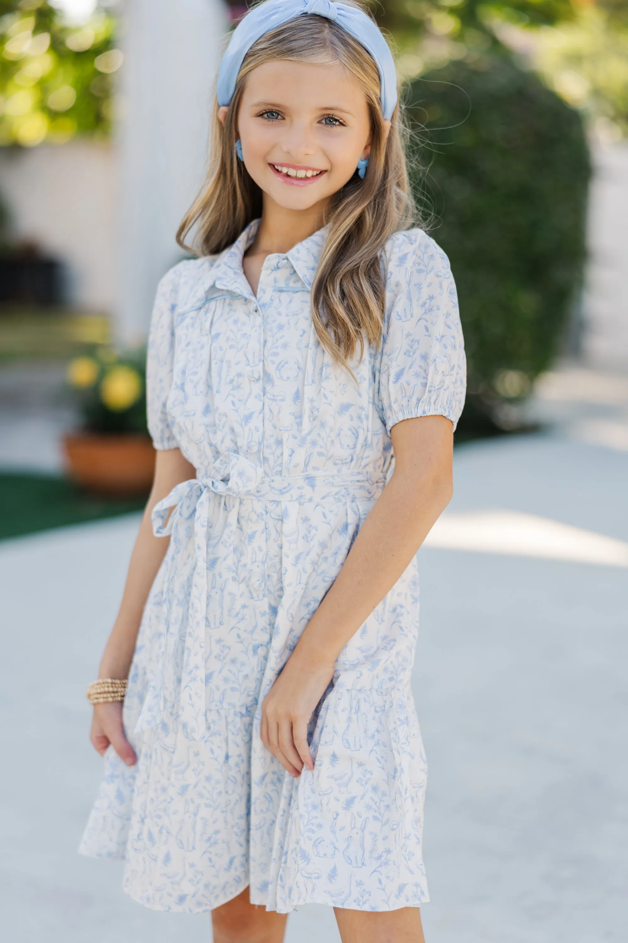 Girls: The Bianca Light Blue Toile Dress