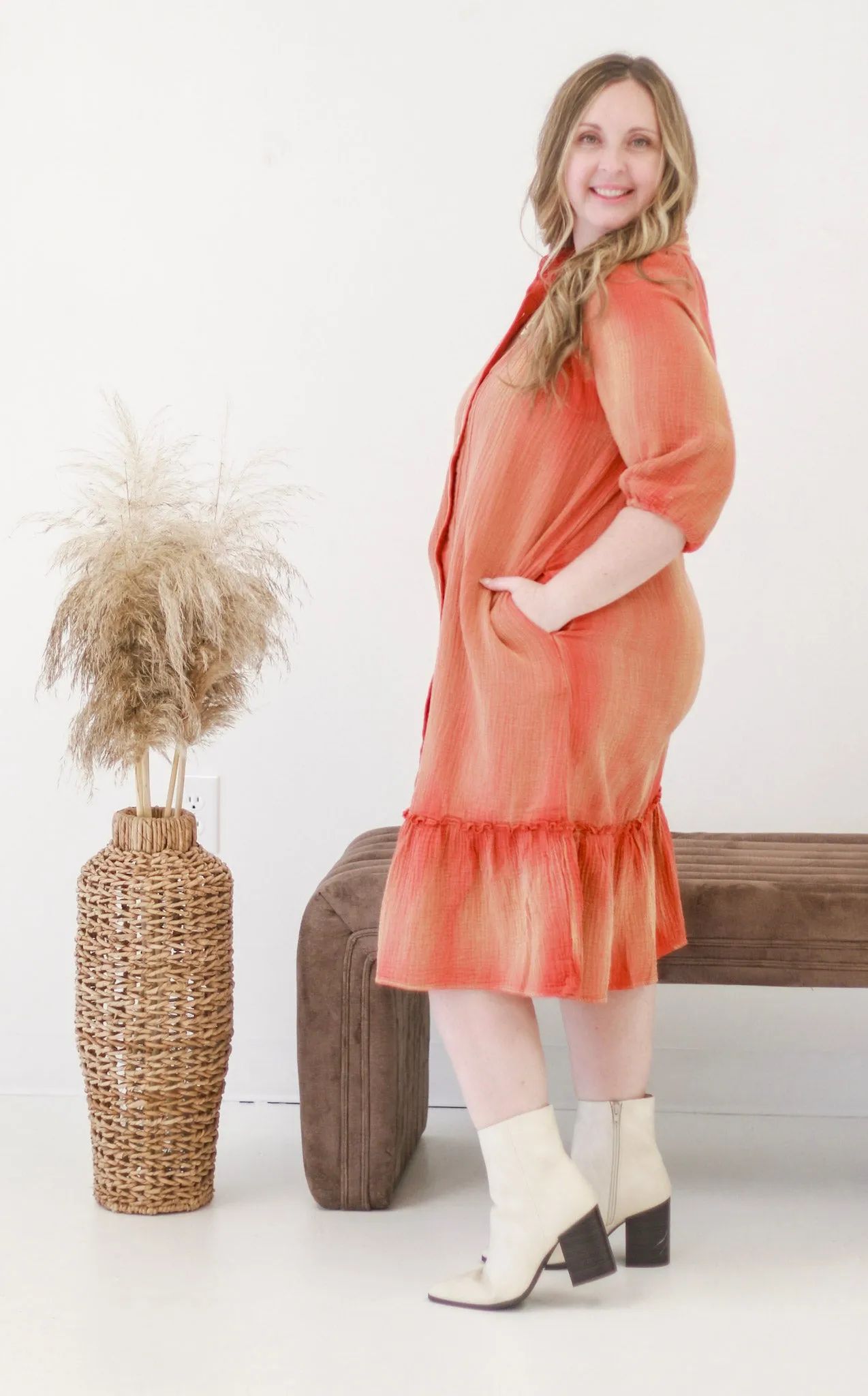 Giving Thanks Maxi Dress in Rust