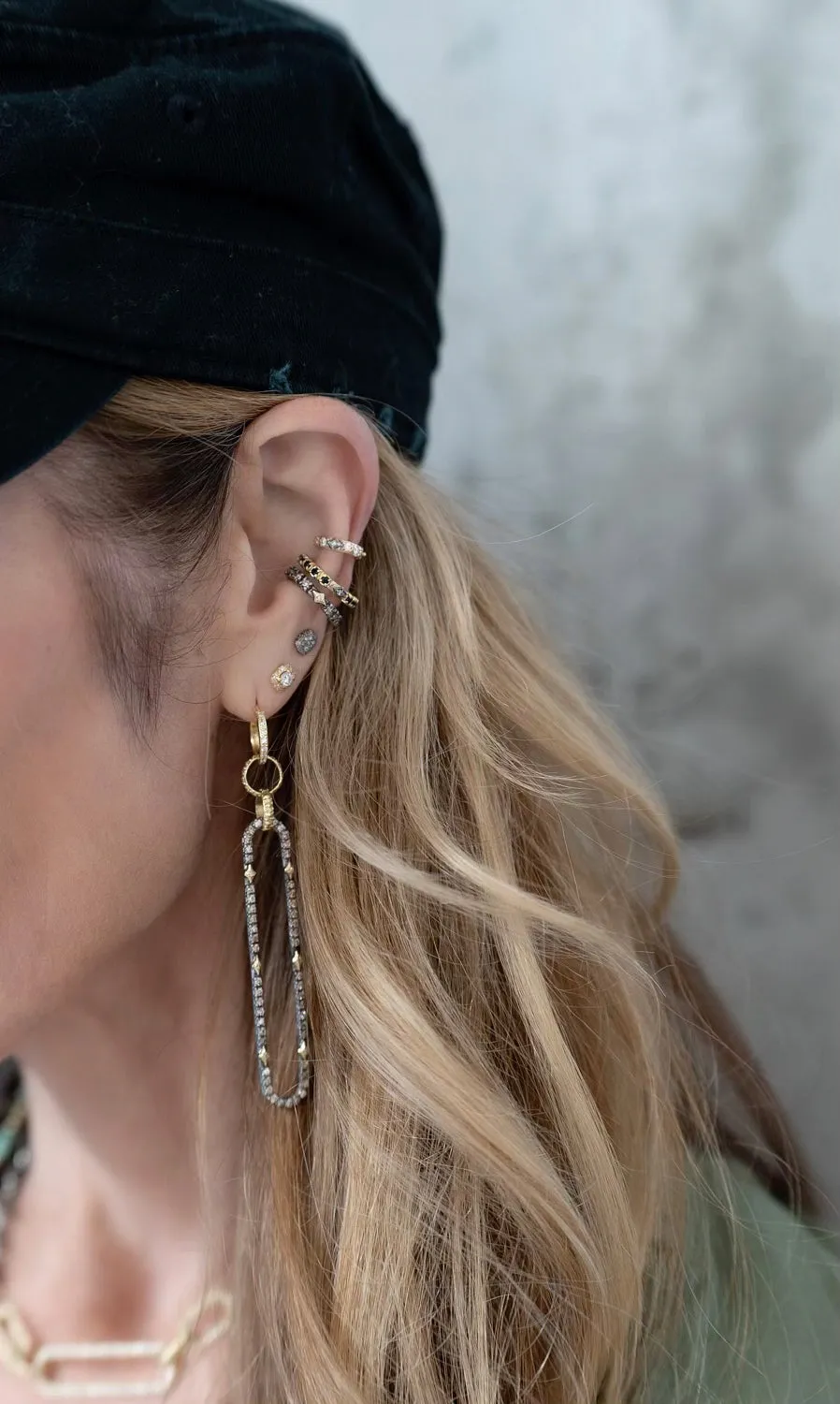 GREY MEDIUM HINGED EAR CUFF EARRING