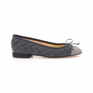Grey Quilted Flannel Ballet Flat