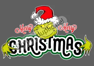 Grinch Merry Merry Christmas Vinyl Heat Transfer