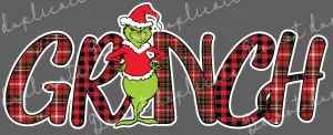 GRINCH Plaid Vinyl Heat Transfer