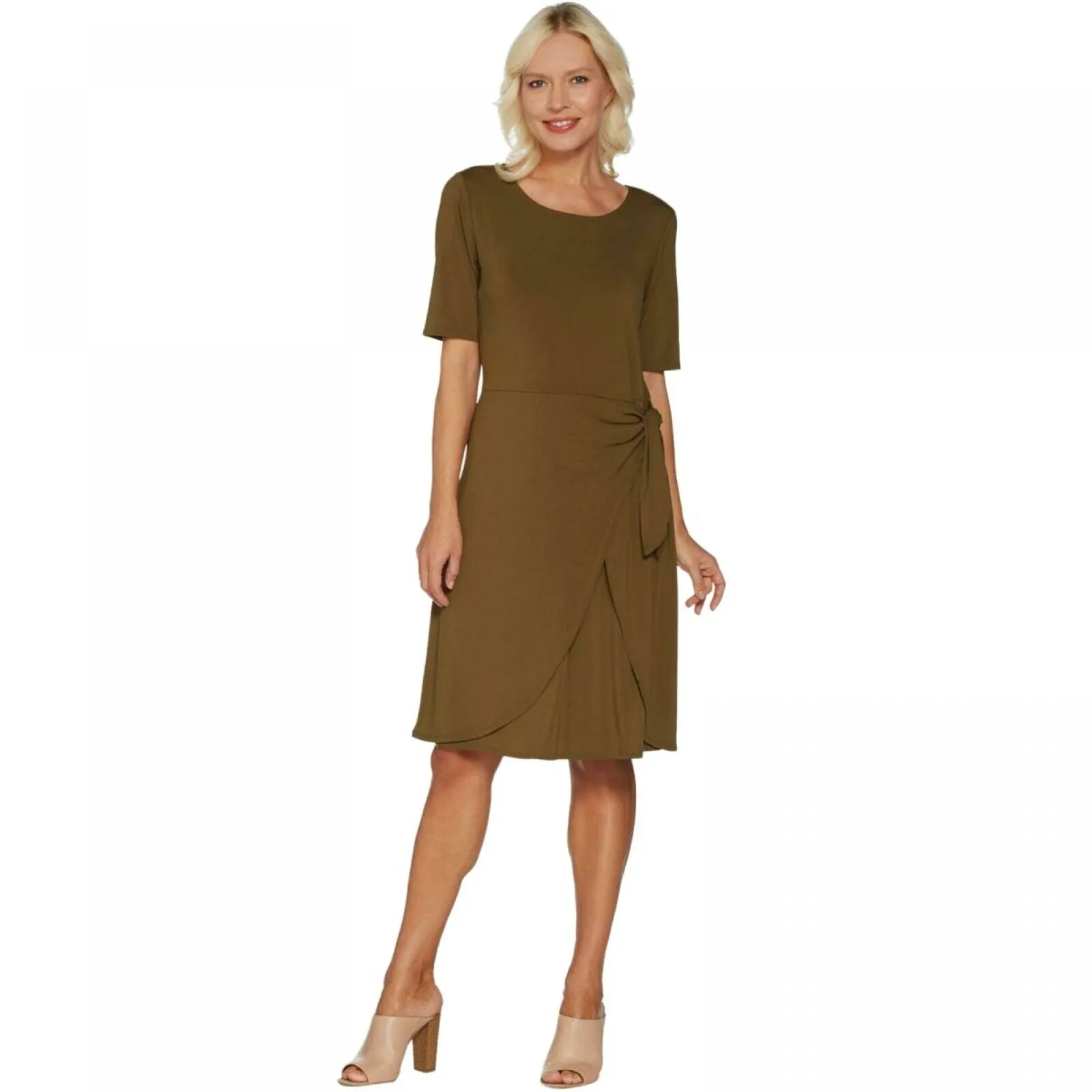 H by Halston Women's Jet Set Jersey Knit A-Line Dress