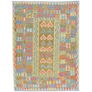 Hand-Woven Flatweave Handmade Kilim Wool Rug (Size 4.9 X 6.4) Cwral-5703