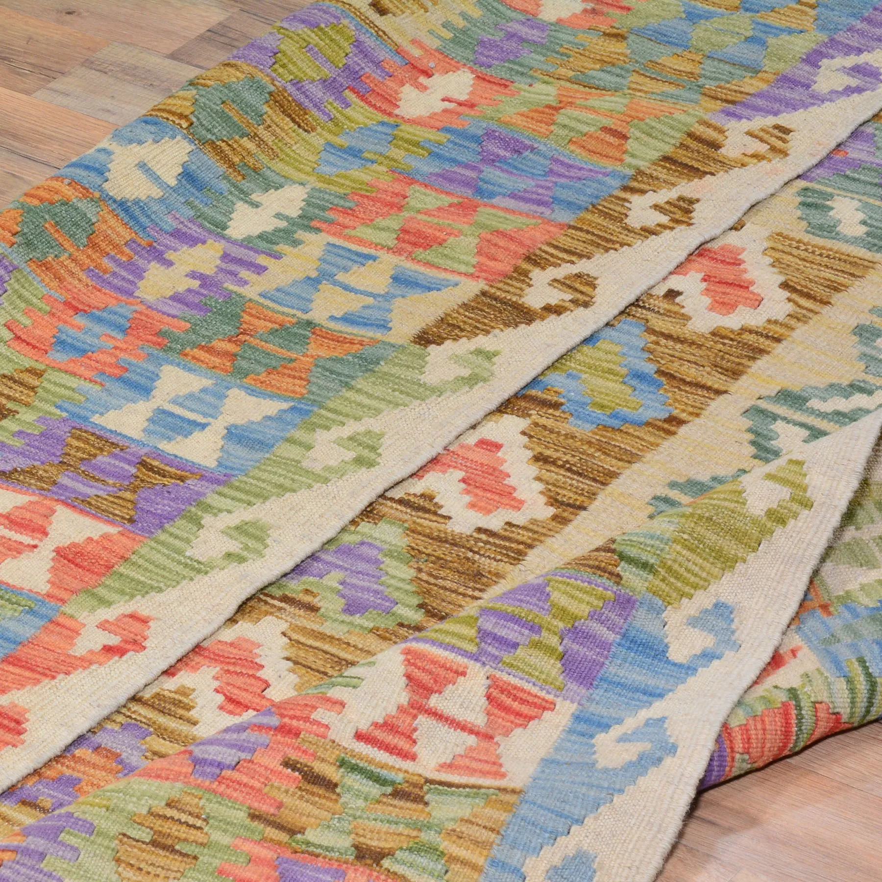 Hand-Woven Flatweave Handmade Kilim Wool Rug (Size 4.9 X 6.4) Cwral-5703