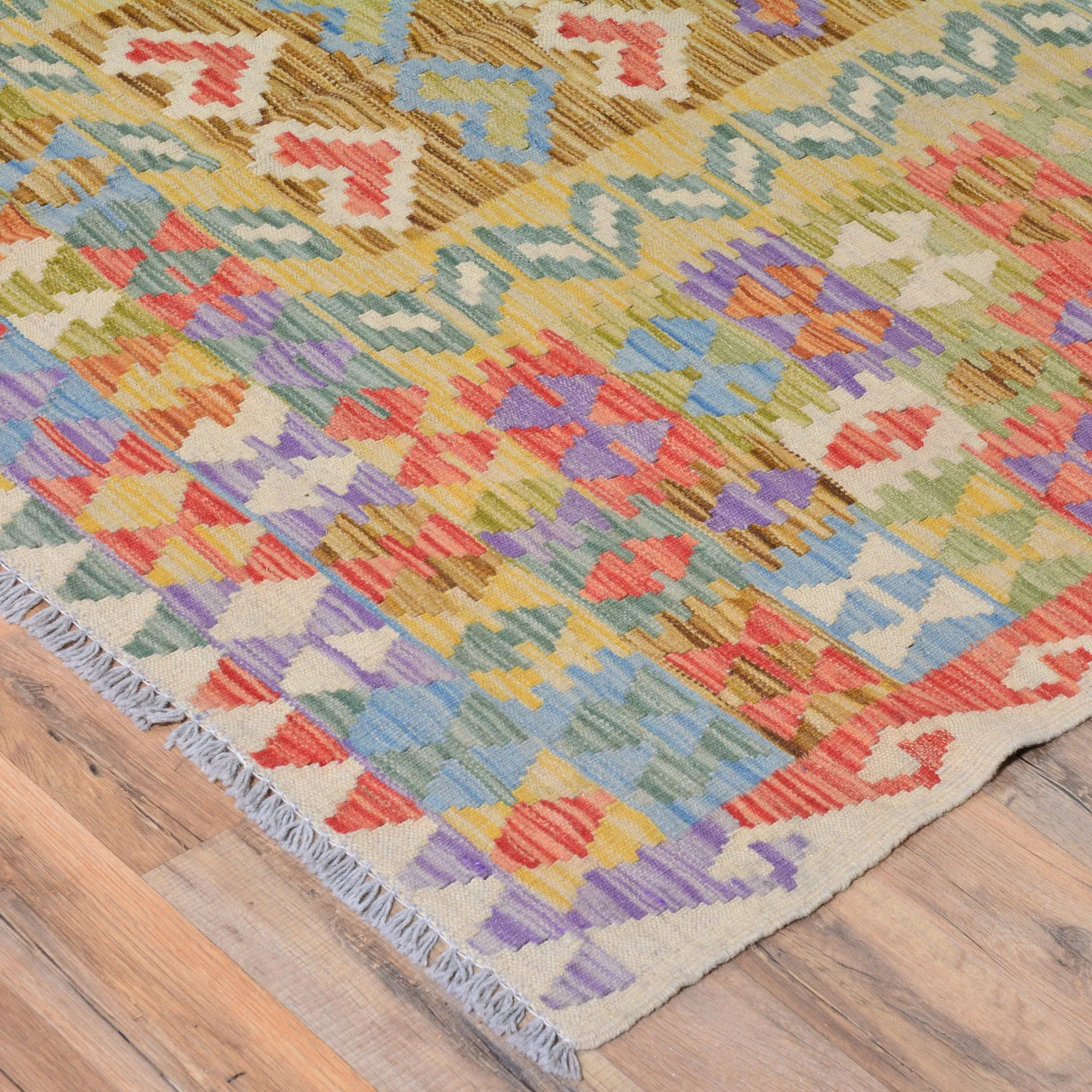 Hand-Woven Flatweave Handmade Kilim Wool Rug (Size 4.9 X 6.4) Cwral-5703