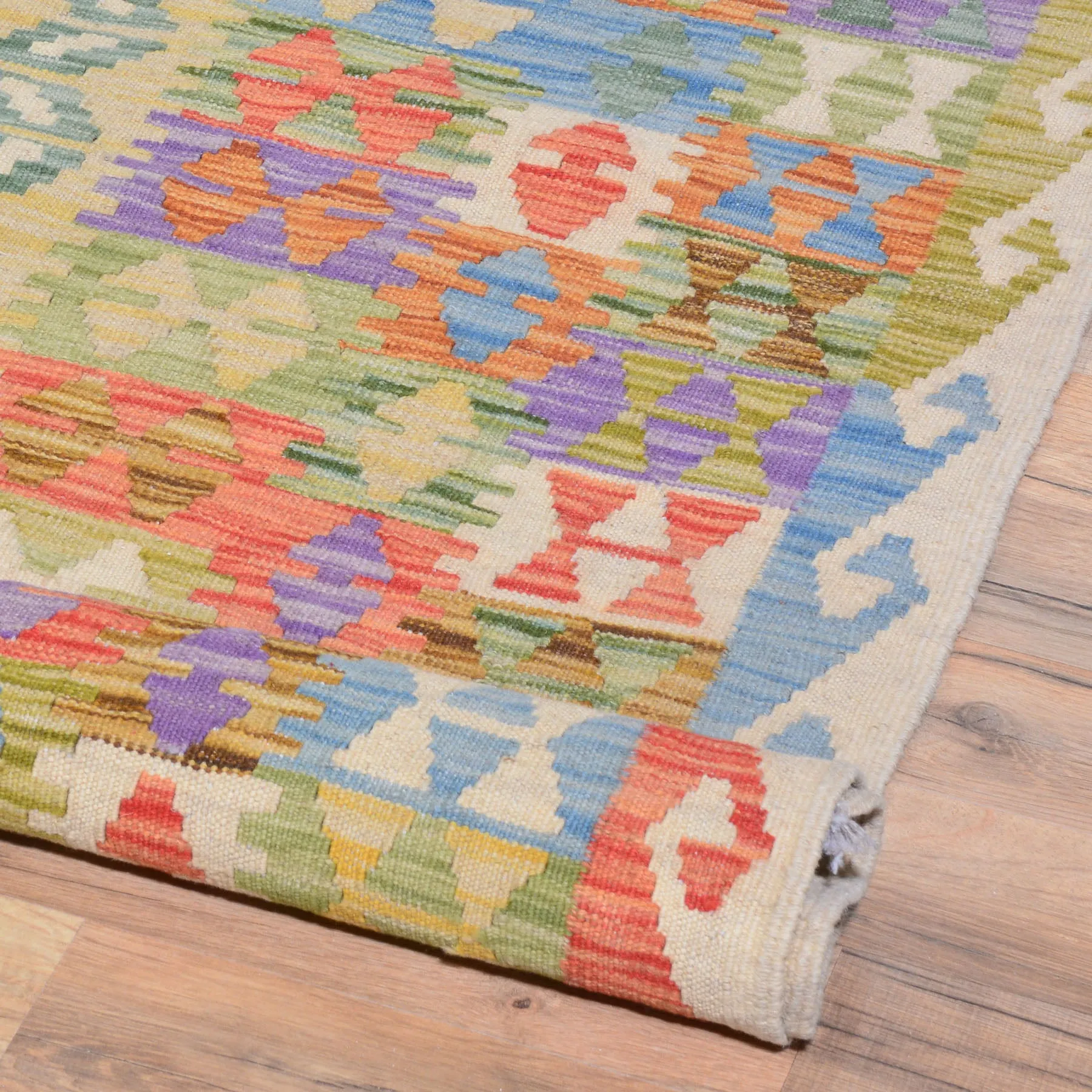 Hand-Woven Flatweave Handmade Kilim Wool Rug (Size 4.9 X 6.4) Cwral-5703