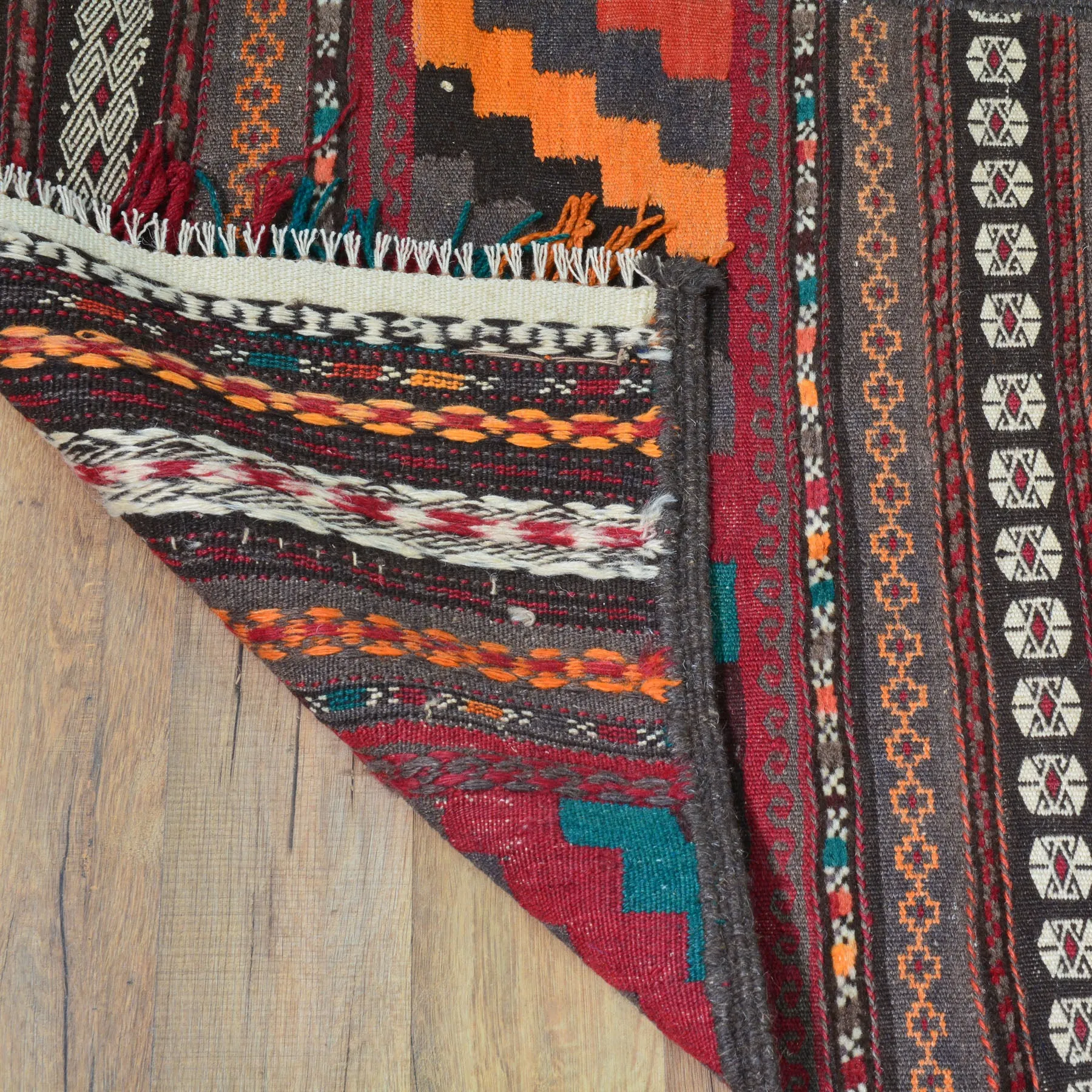 Hand-Woven Old Tribal Turkish 100% Wool Oriental Kilim Rug (Size 1.10 X 10.0) Cwral-10272