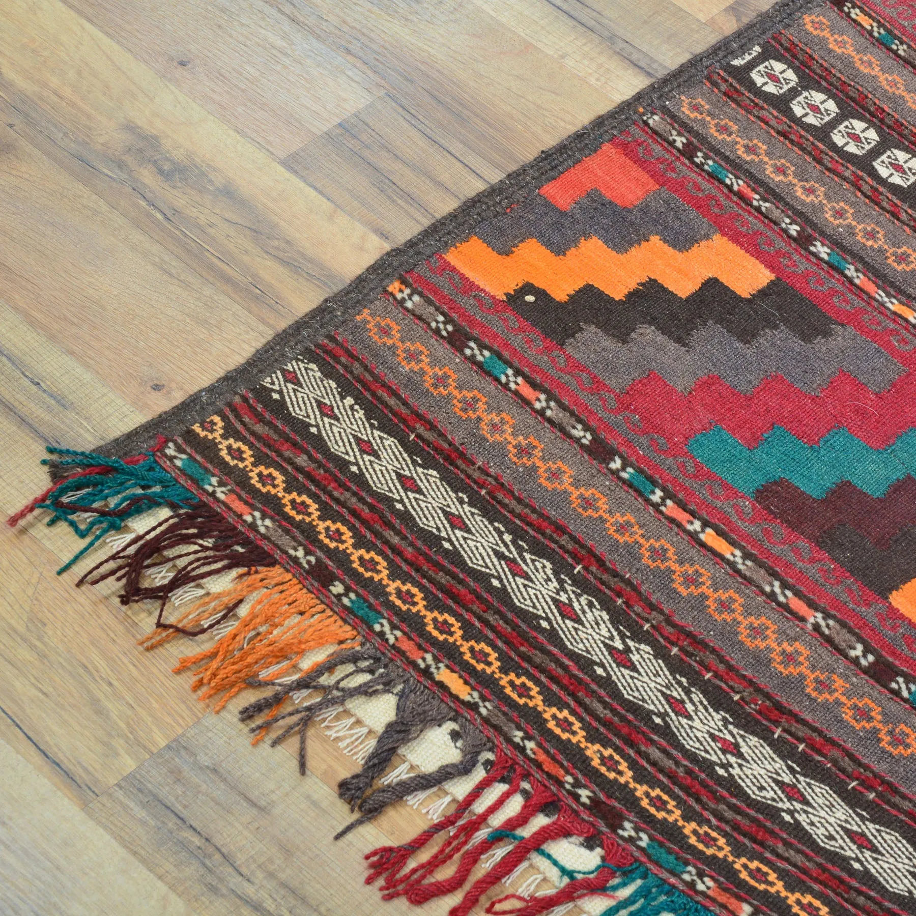 Hand-Woven Old Tribal Turkish 100% Wool Oriental Kilim Rug (Size 1.10 X 10.0) Cwral-10272