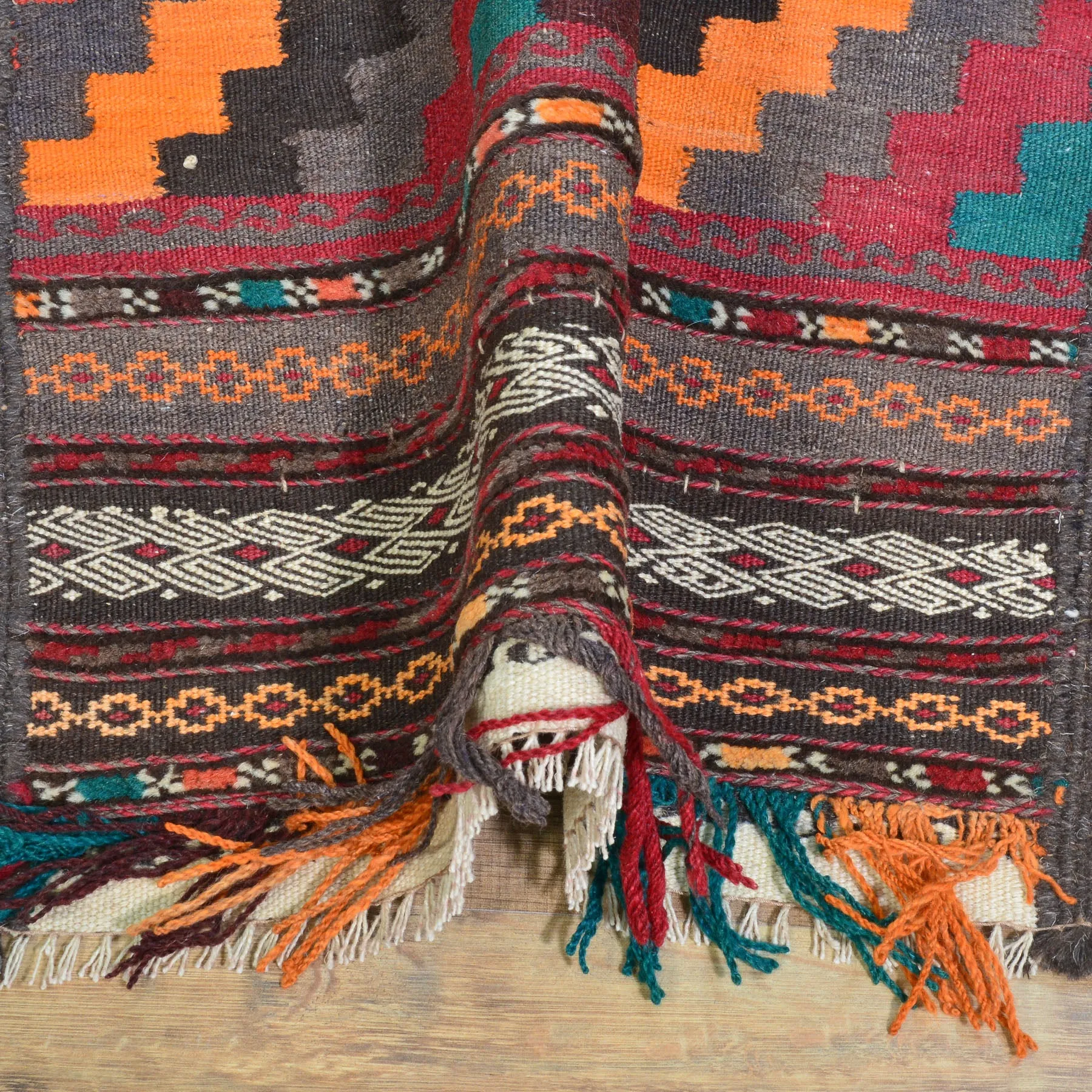 Hand-Woven Old Tribal Turkish 100% Wool Oriental Kilim Rug (Size 1.10 X 10.0) Cwral-10272