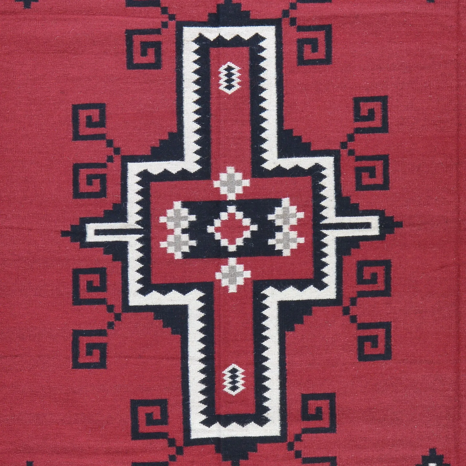 Hand-Woven Reversible Kilim Southwestern Design Wool Rug (Size 9.0 X 12.0) Cwral-6912