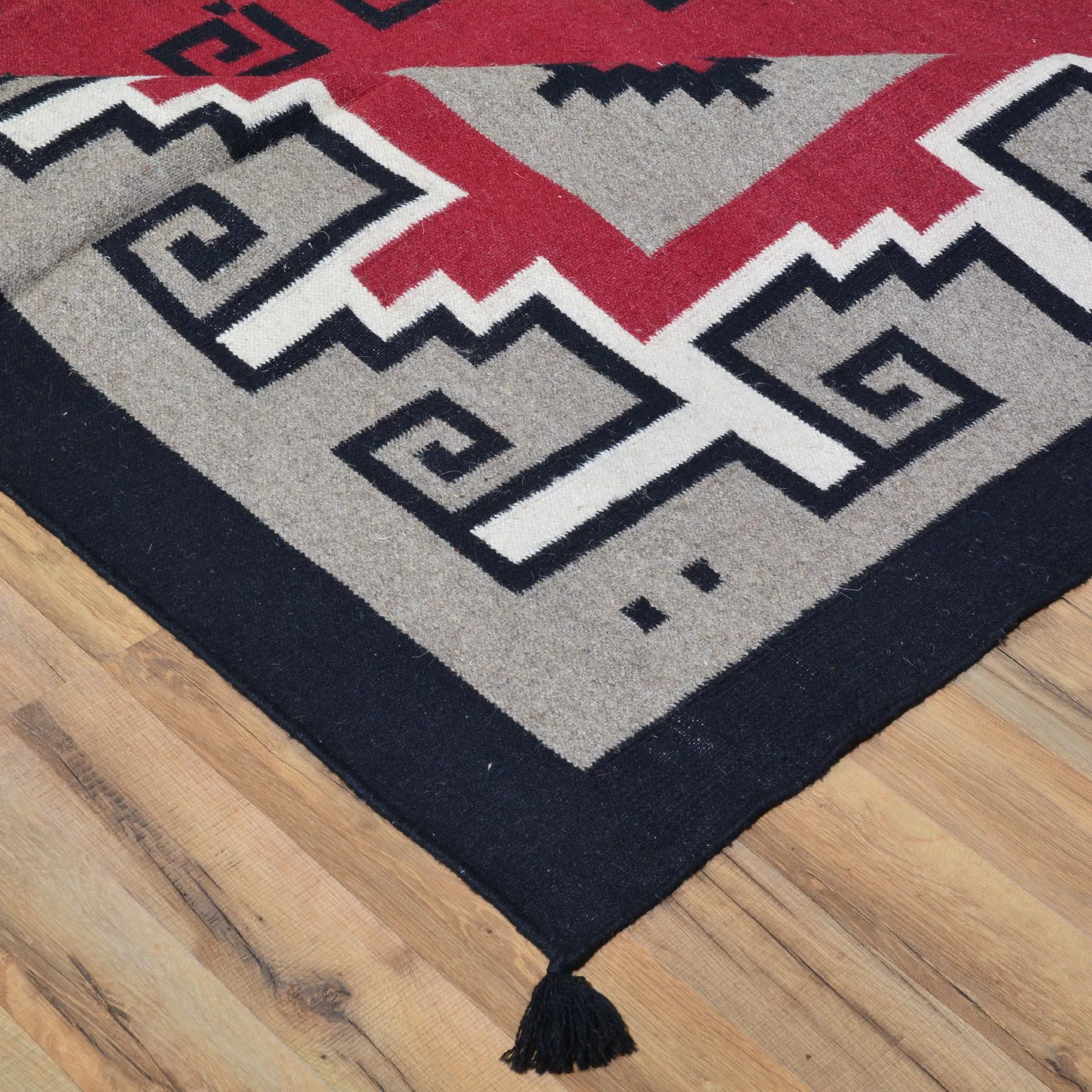 Hand-Woven Reversible Kilim Southwestern Design Wool Rug (Size 9.0 X 12.0) Cwral-6912