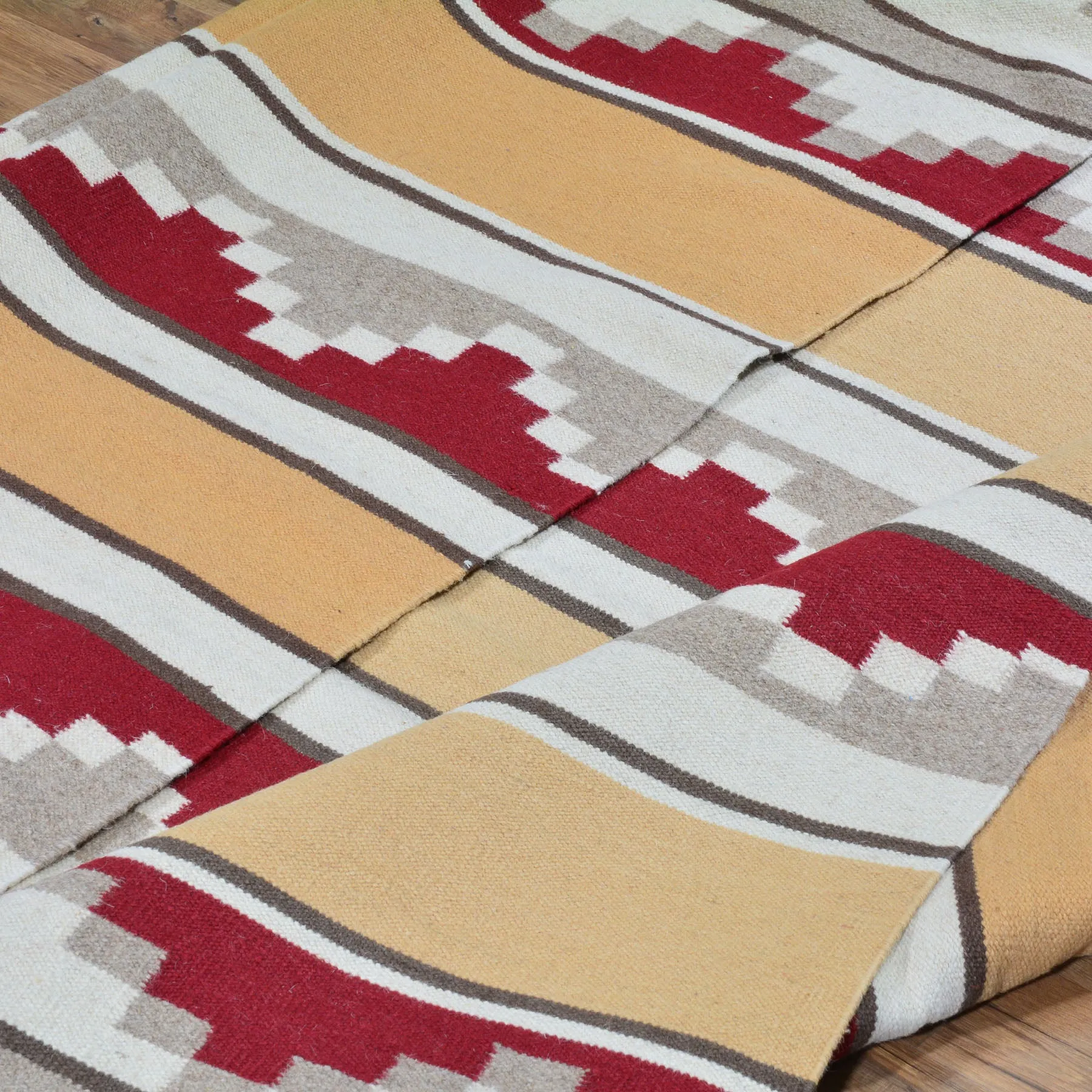 Hand-Woven Reversible Navajo Style Handmade Wool Rug (Size 8.0 X 10.0) Cwral-3453