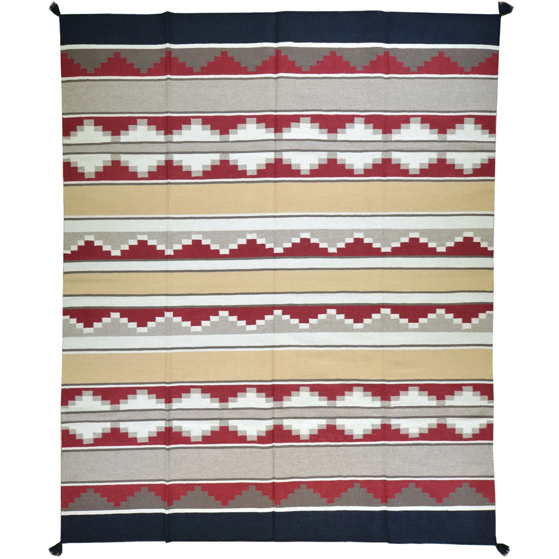 Hand-Woven Reversible Navajo Style Handmade Wool Rug (Size 8.0 X 10.0) Cwral-3453