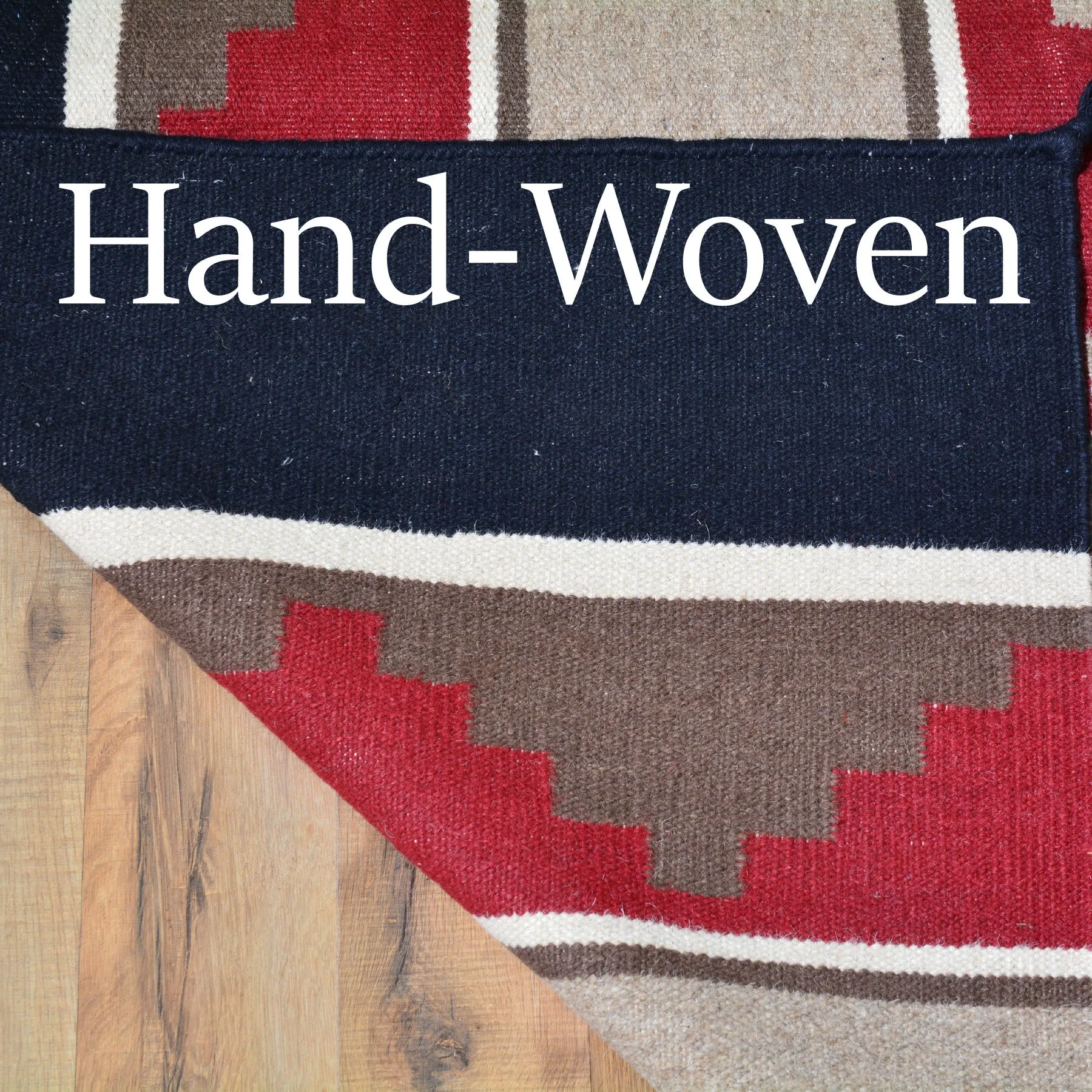 Hand-Woven Reversible Navajo Style Handmade Wool Rug (Size 8.0 X 10.0) Cwral-3453