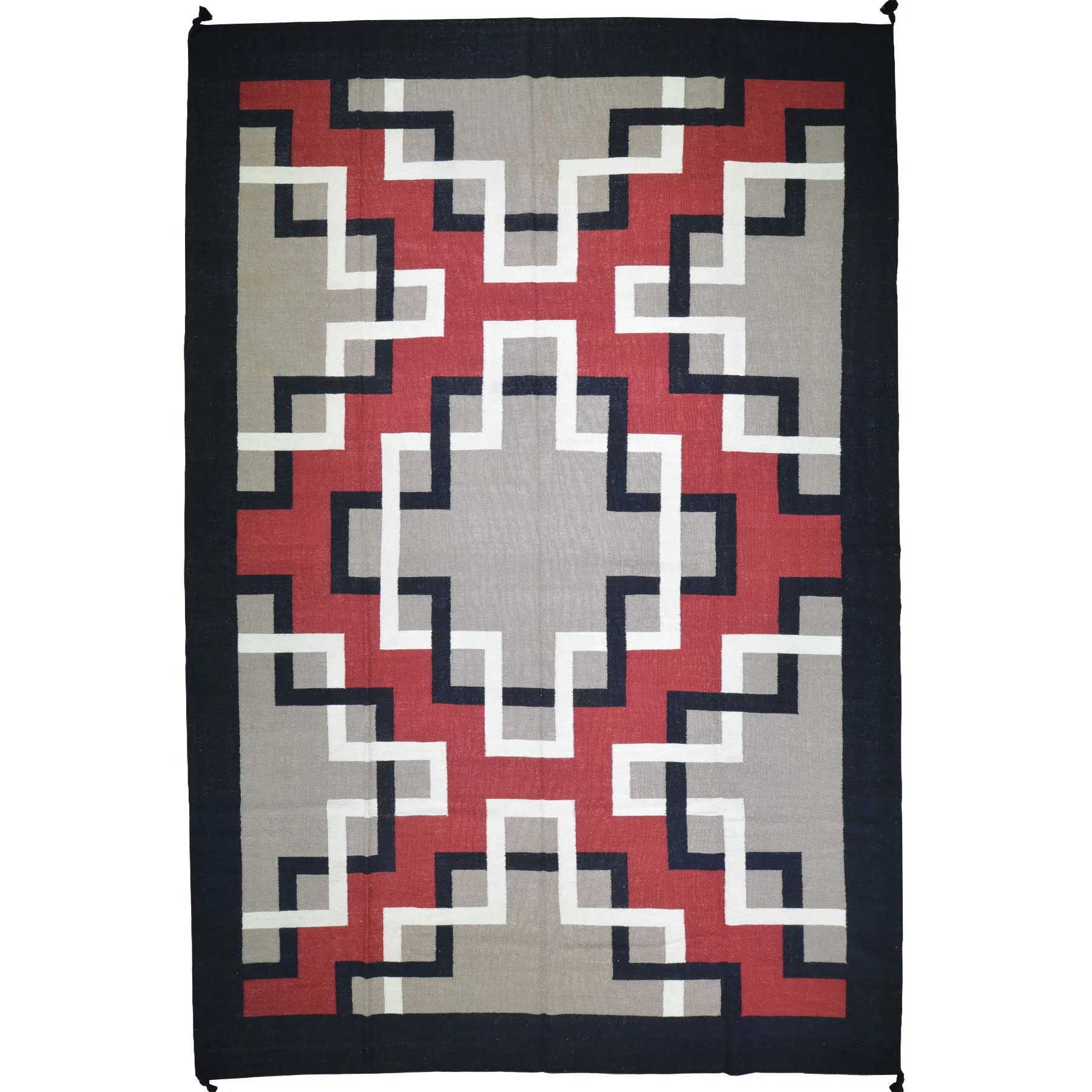 Hand-Woven Reversible Southwestern Design Handmade Wool Kilim (Size 9.10 X 14.0) Cwral-10506