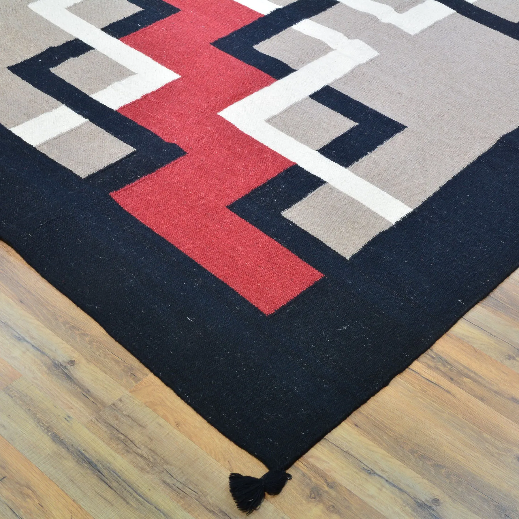 Hand-Woven Reversible Southwestern Design Handmade Wool Kilim (Size 9.10 X 14.0) Cwral-10506