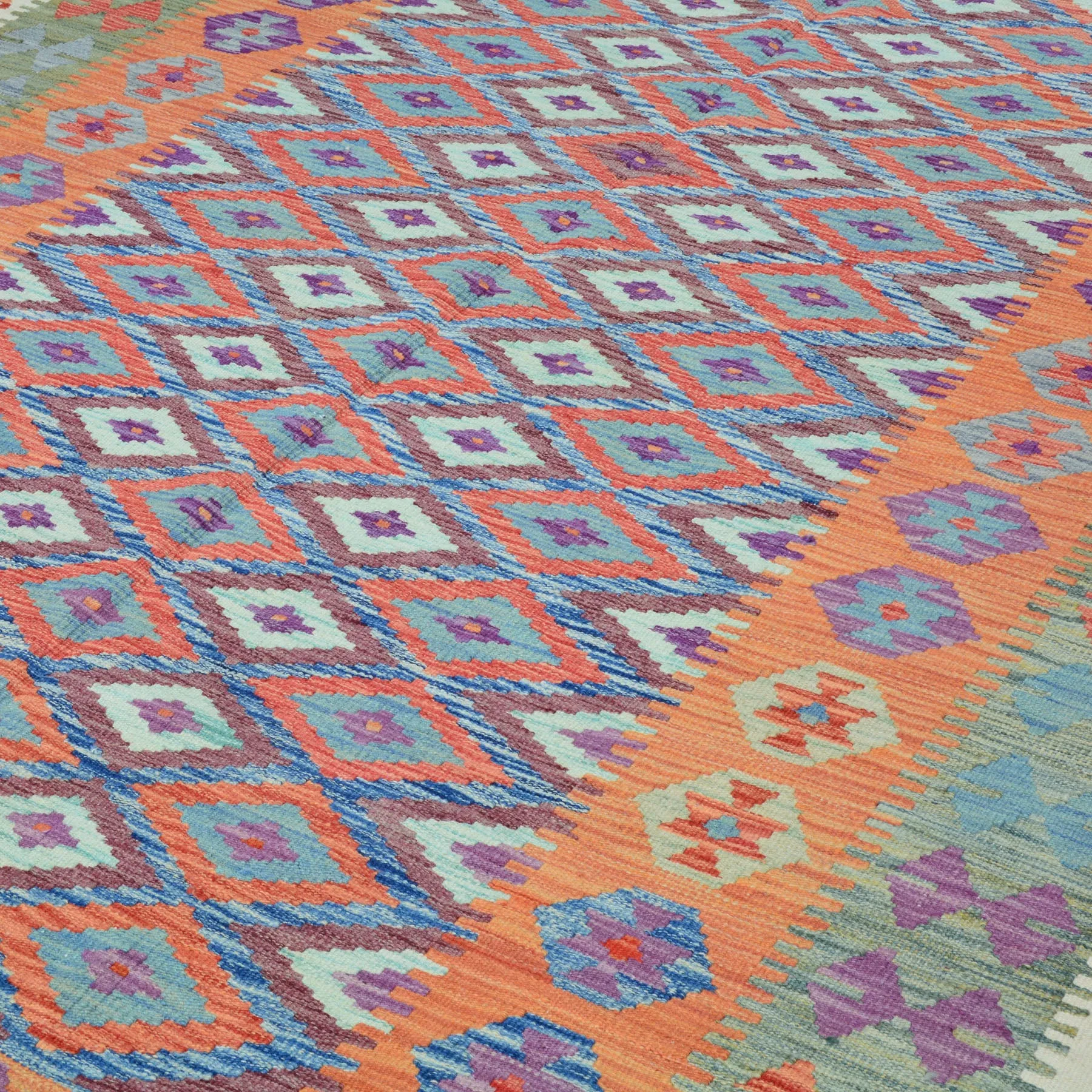 Hand-Woven Southwestern Afghan Kilim Handmade Wool Rug (Size 6.0 X 8.1) Cwral-9462