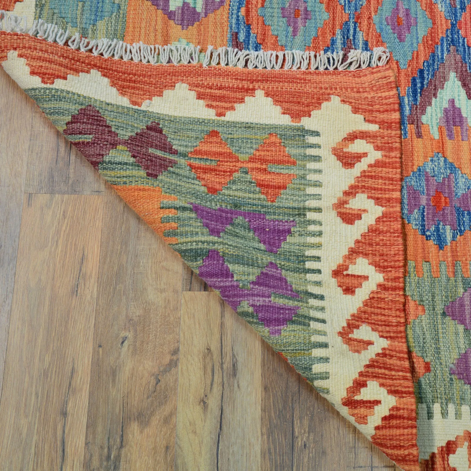 Hand-Woven Southwestern Afghan Kilim Handmade Wool Rug (Size 6.0 X 8.1) Cwral-9462