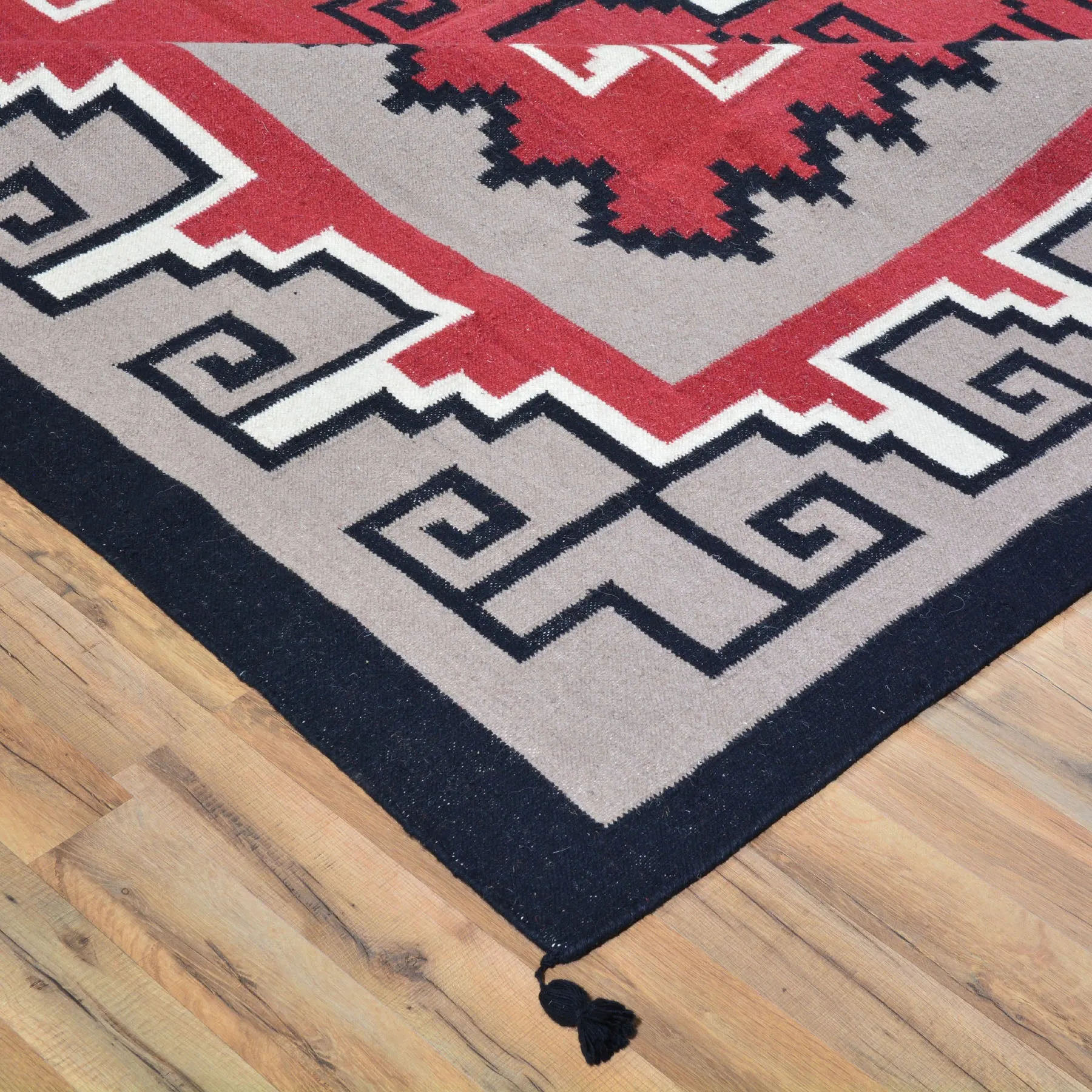 Hand-Woven Southwestern Style Handmade Wool Rug (Size 8.10 X 11.9) Cwral-6870