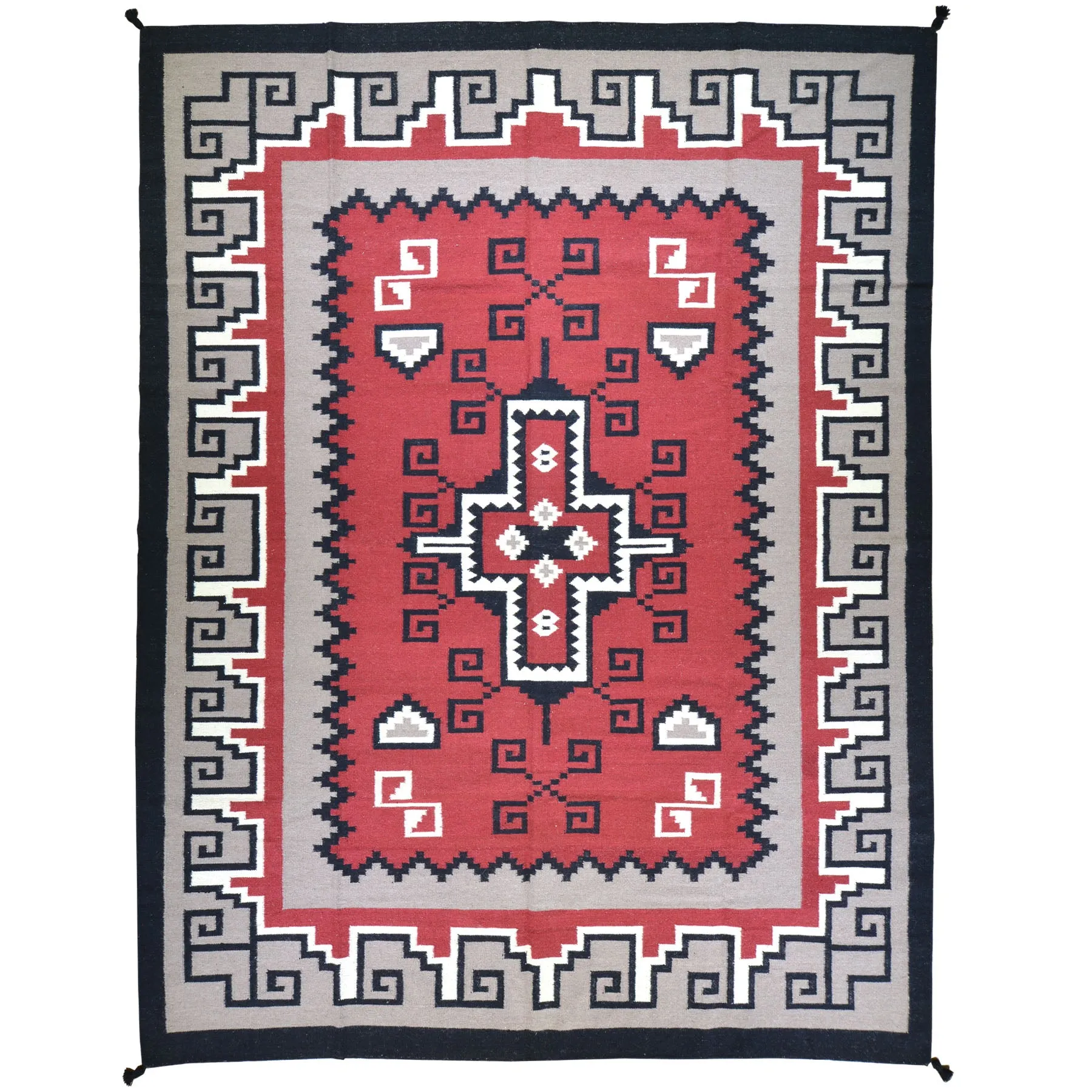 Hand-Woven Southwestern Style Handmade Wool Rug (Size 8.10 X 11.9) Cwral-6870