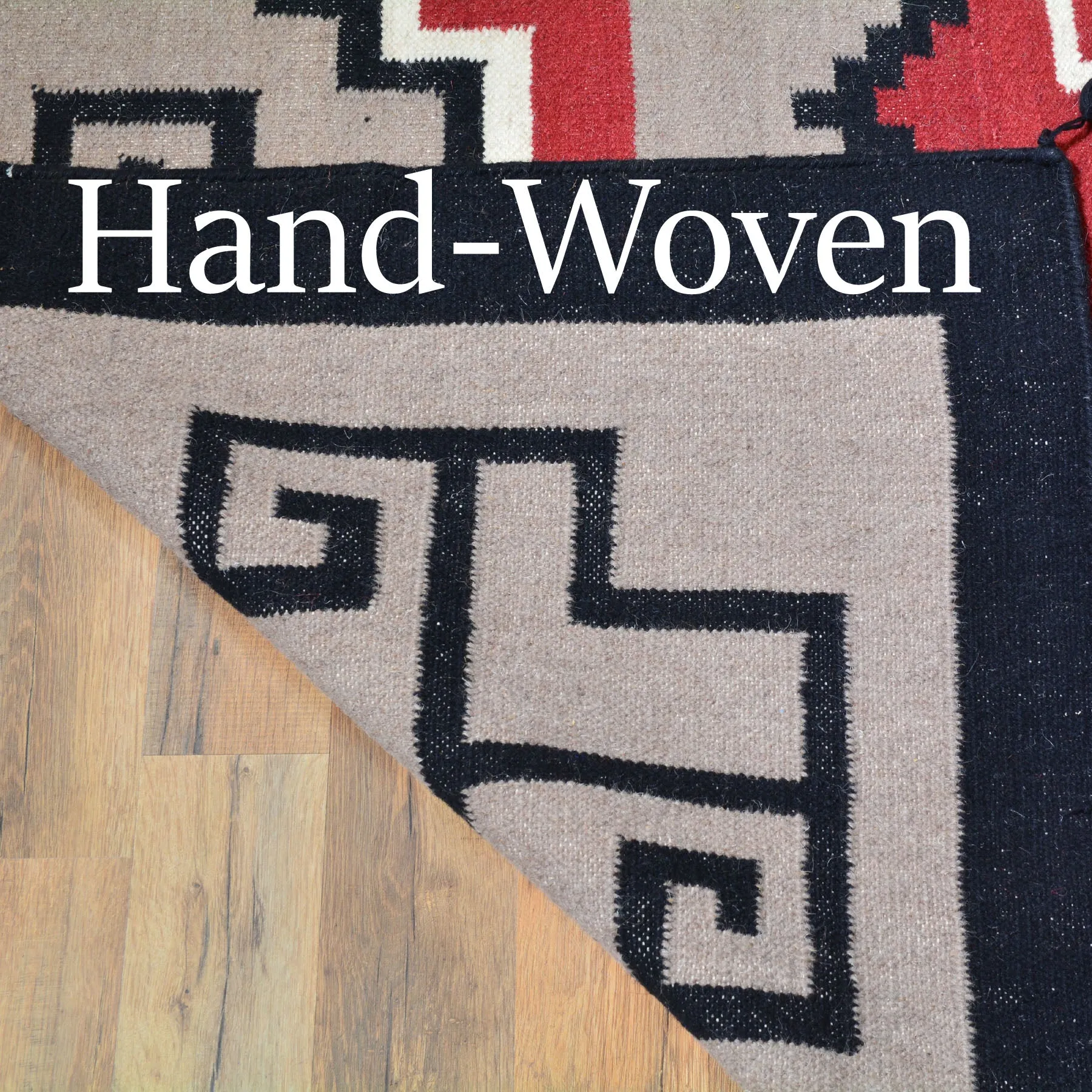 Hand-Woven Southwestern Style Handmade Wool Rug (Size 8.10 X 11.9) Cwral-6870