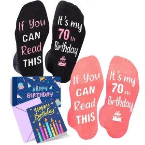 HAPPYPOP 70th Birthday Gifts for Women - 70th Birthday Gifts for Mom 70 Year Old Birthday Gifts 70 Birthday Gifts, 70th Birthday Socks with Greeting Card