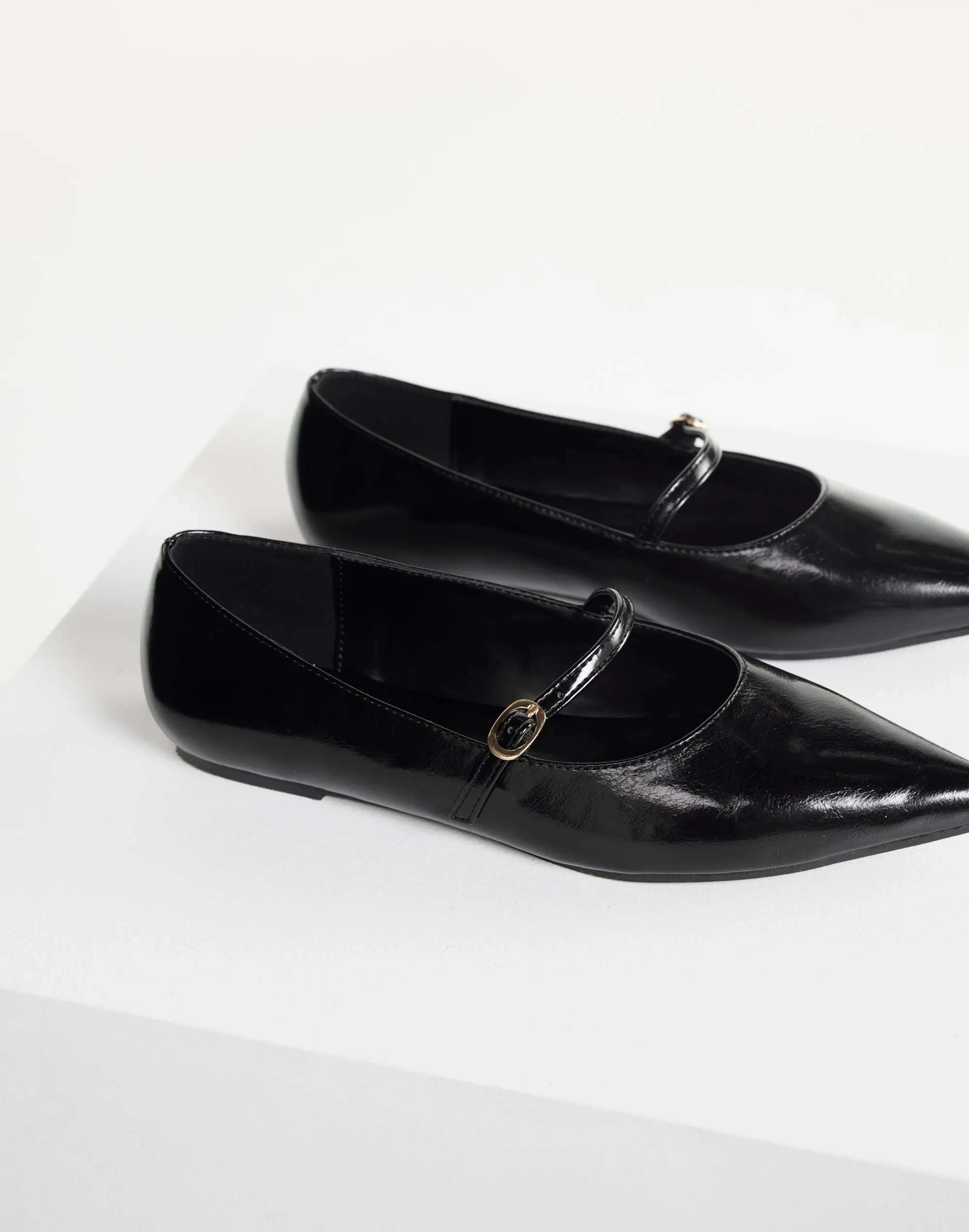 Harriette Ballet Flat (Black Shine)  - By Billini