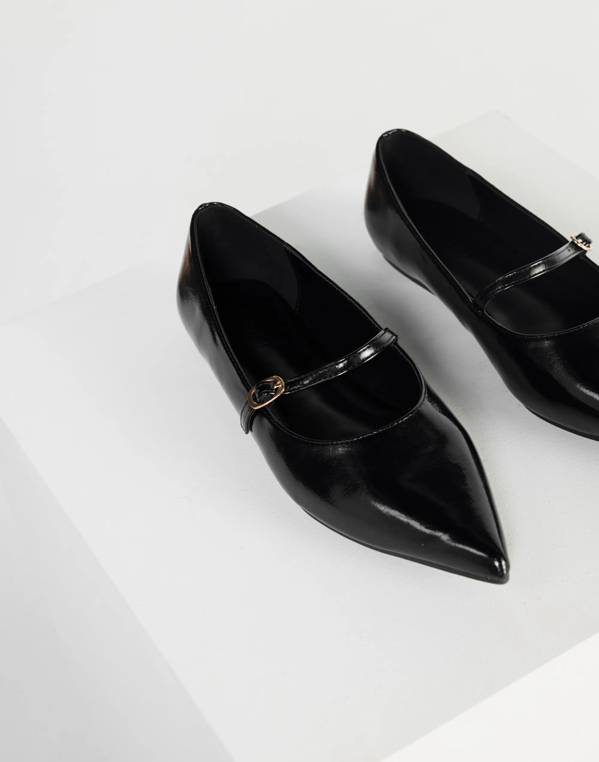 Harriette Ballet Flat (Black Shine)  - By Billini
