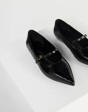 Harriette Ballet Flat (Black Shine)  - By Billini