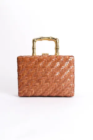 Herringbone Wicker Box Bag
