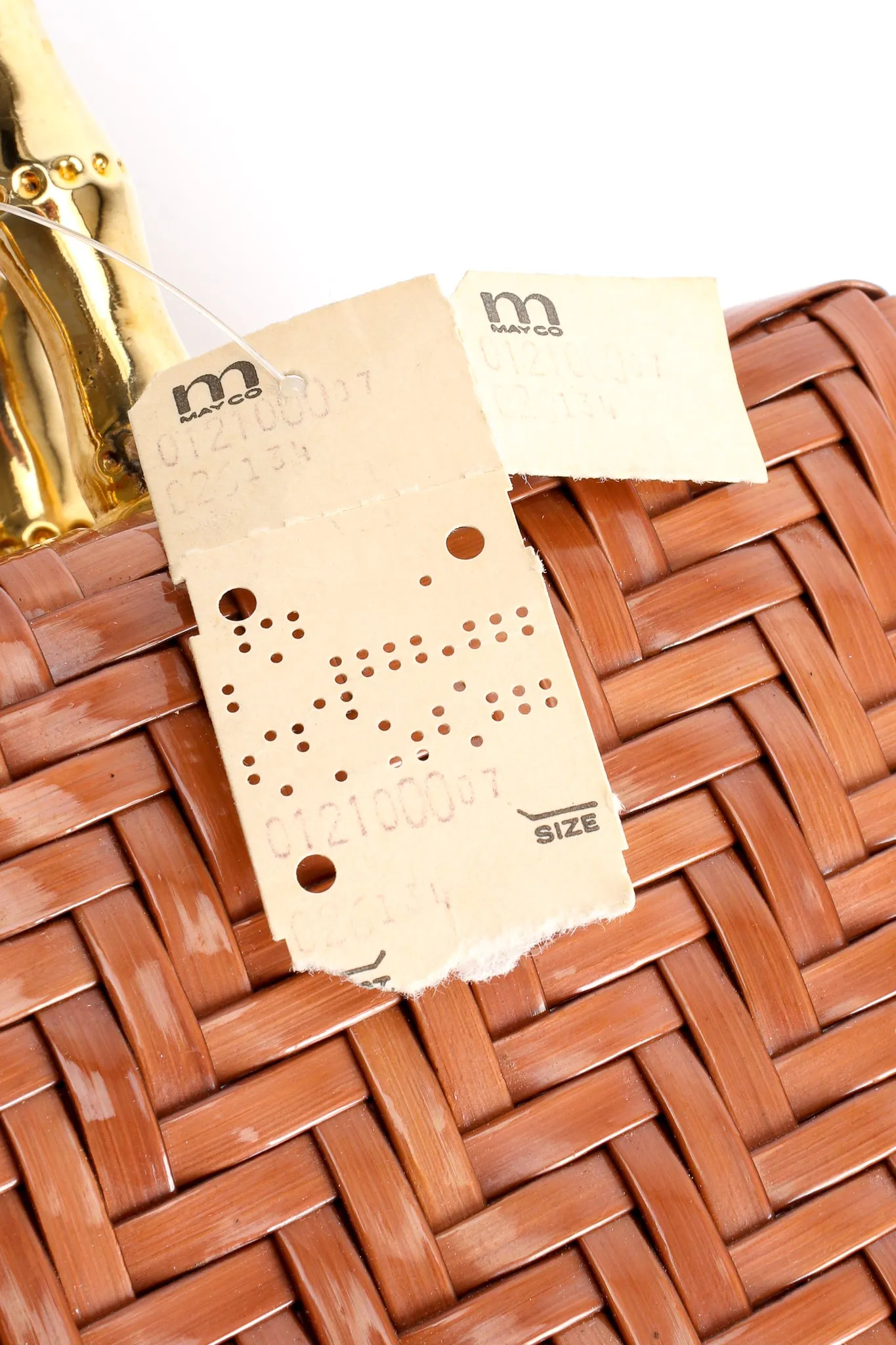 Herringbone Wicker Box Bag