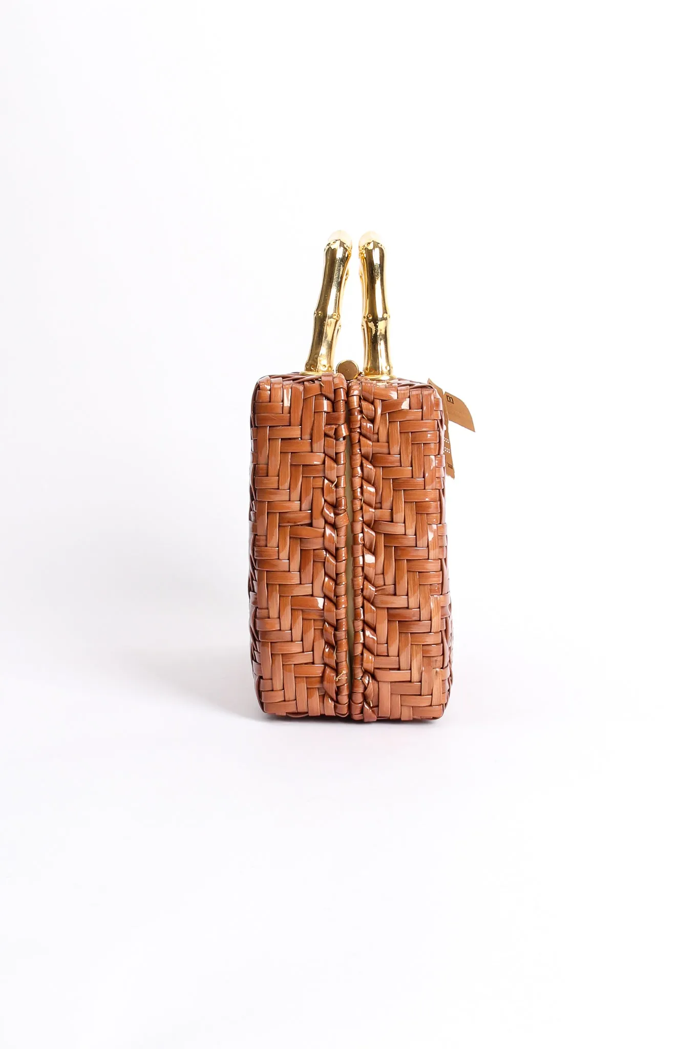 Herringbone Wicker Box Bag