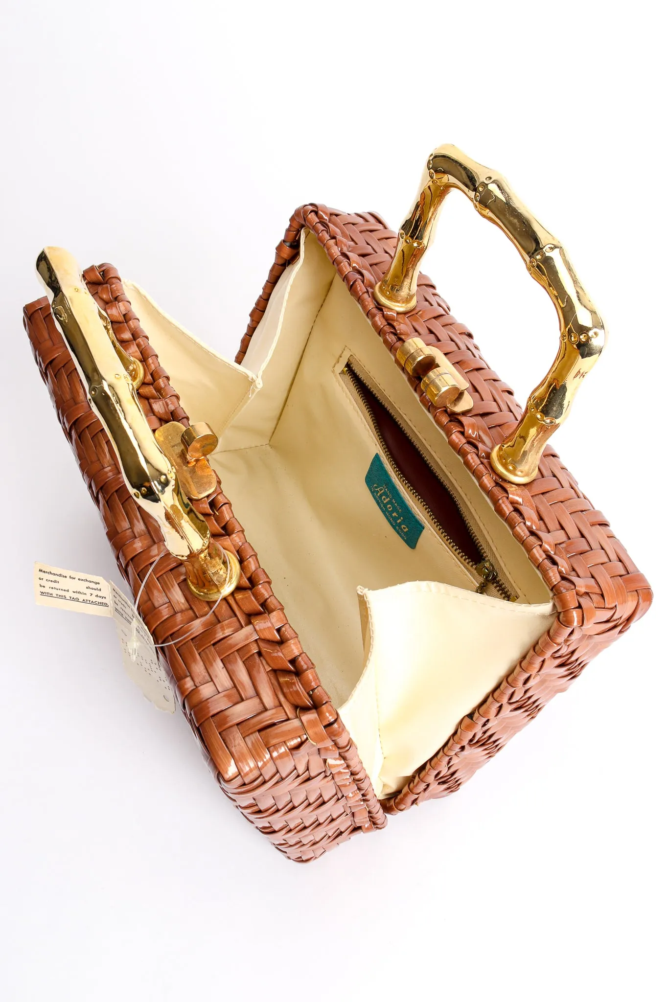 Herringbone Wicker Box Bag