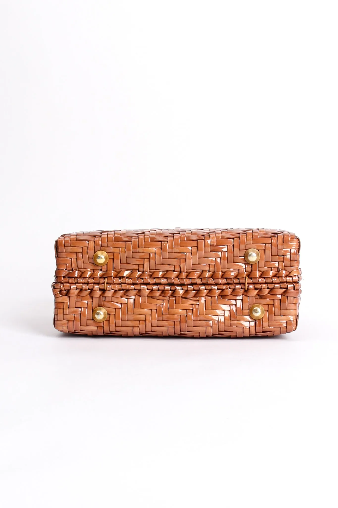 Herringbone Wicker Box Bag